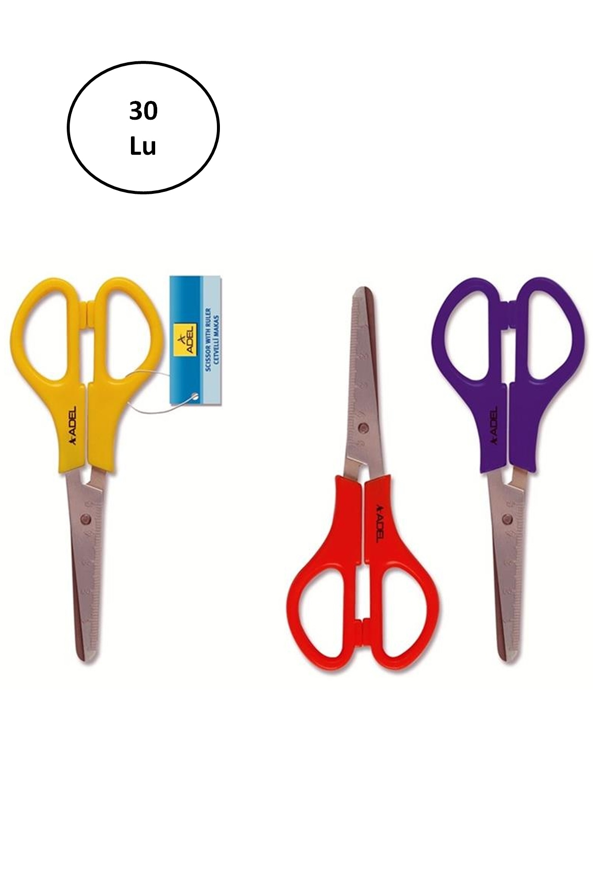 Just Cheap Store Adel Cetvelli Okul Makasi 30'Lu