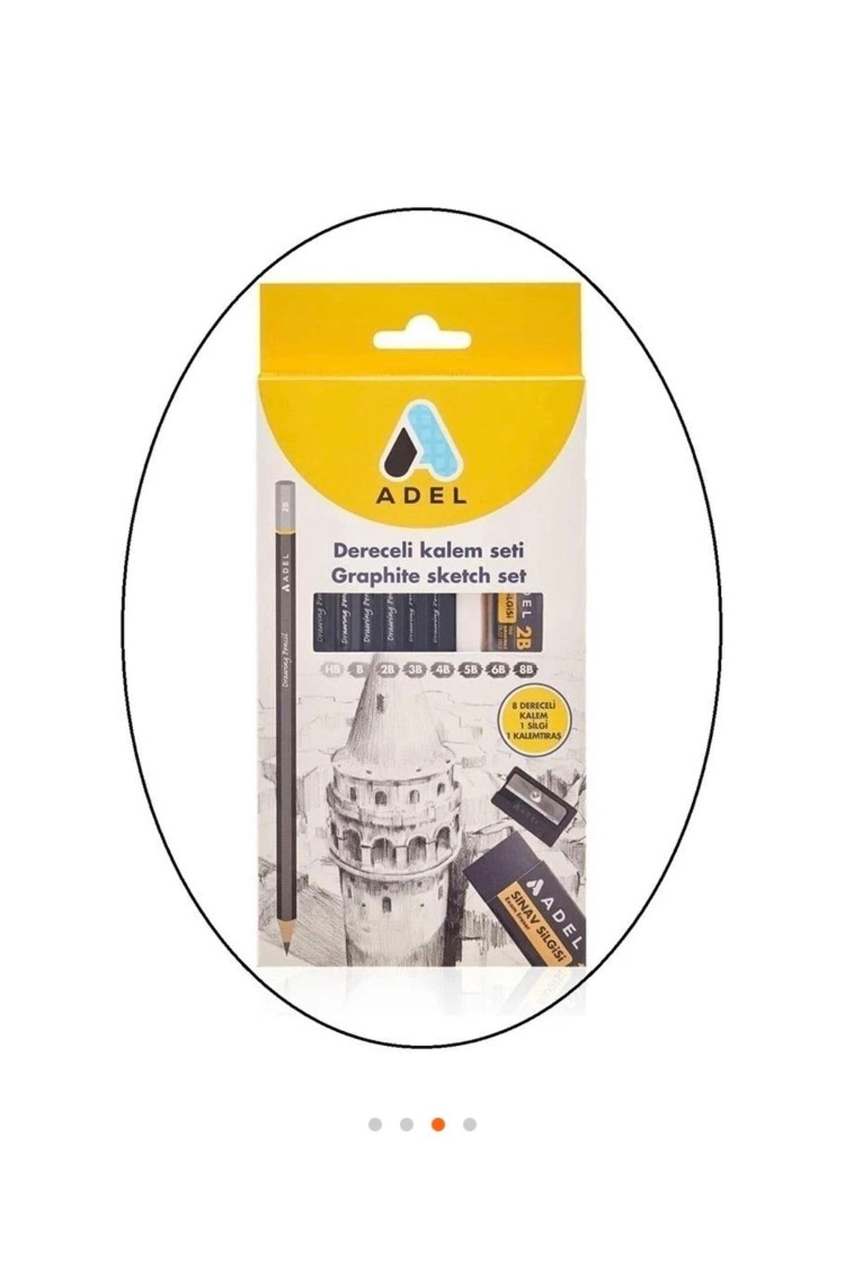Adel Dereceli Karakalem Eskiz Çizim Seti 10 Parça