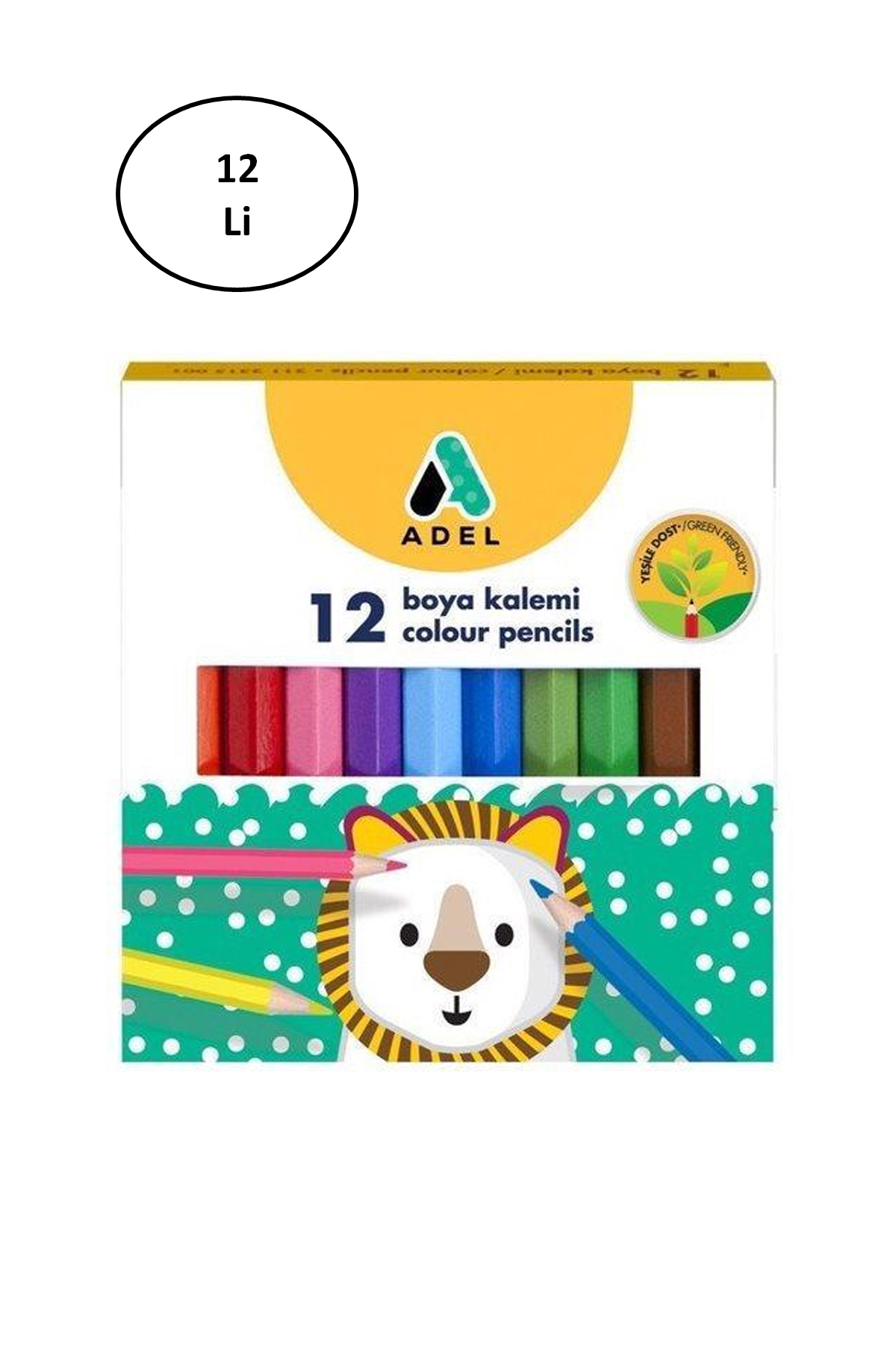 Just Cheap Store Adel Kuru Boya Karton Kutu Yarim Boy 12 Renk 12'Li