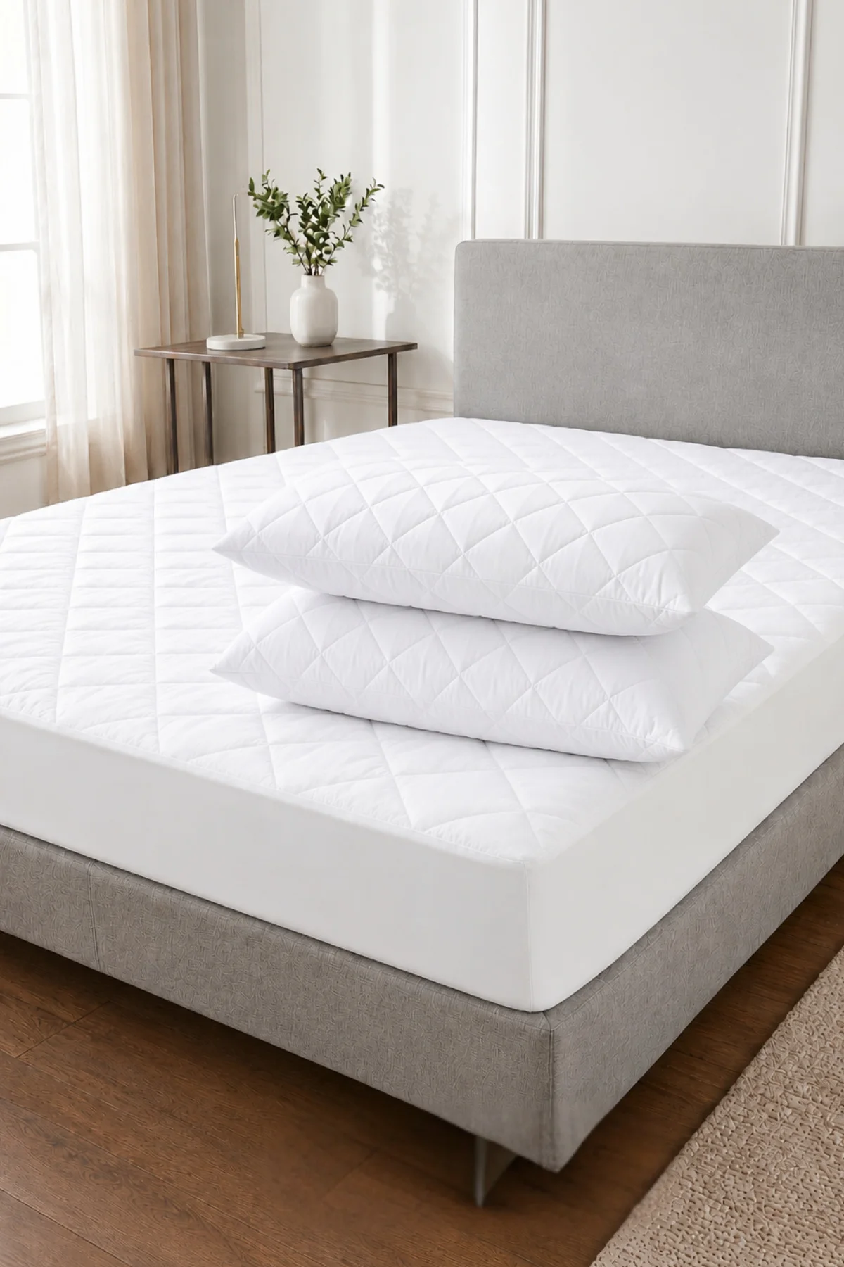 Adelya Classic Kapitone Fitted Su Sıvı Geçirmez Alez Seti (2 Adet Yastık Alezi Dahil)