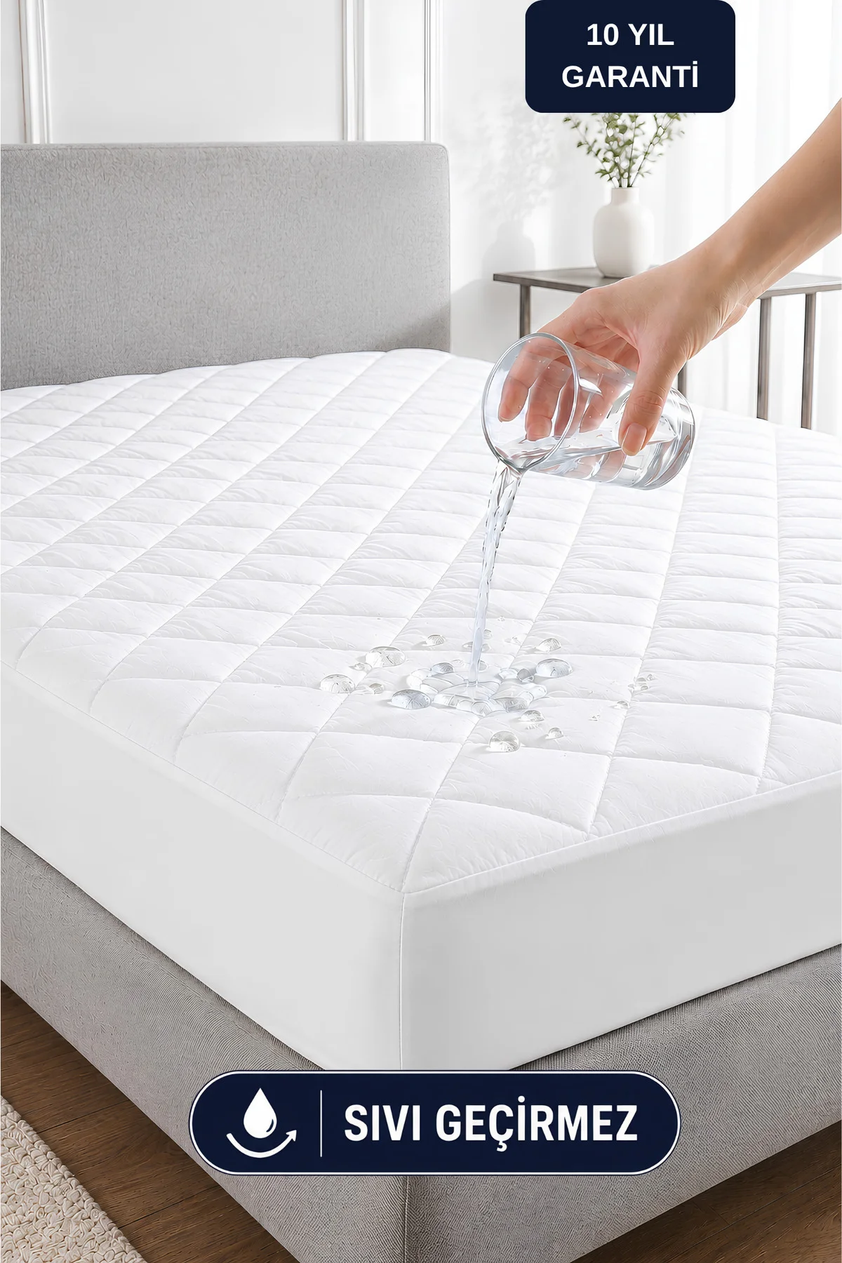 Adelya Classic Kapitone Fitted Full Kenar Su Sıvı Geçirmez Alez Yatak Koruyucu Tek Çift Battal