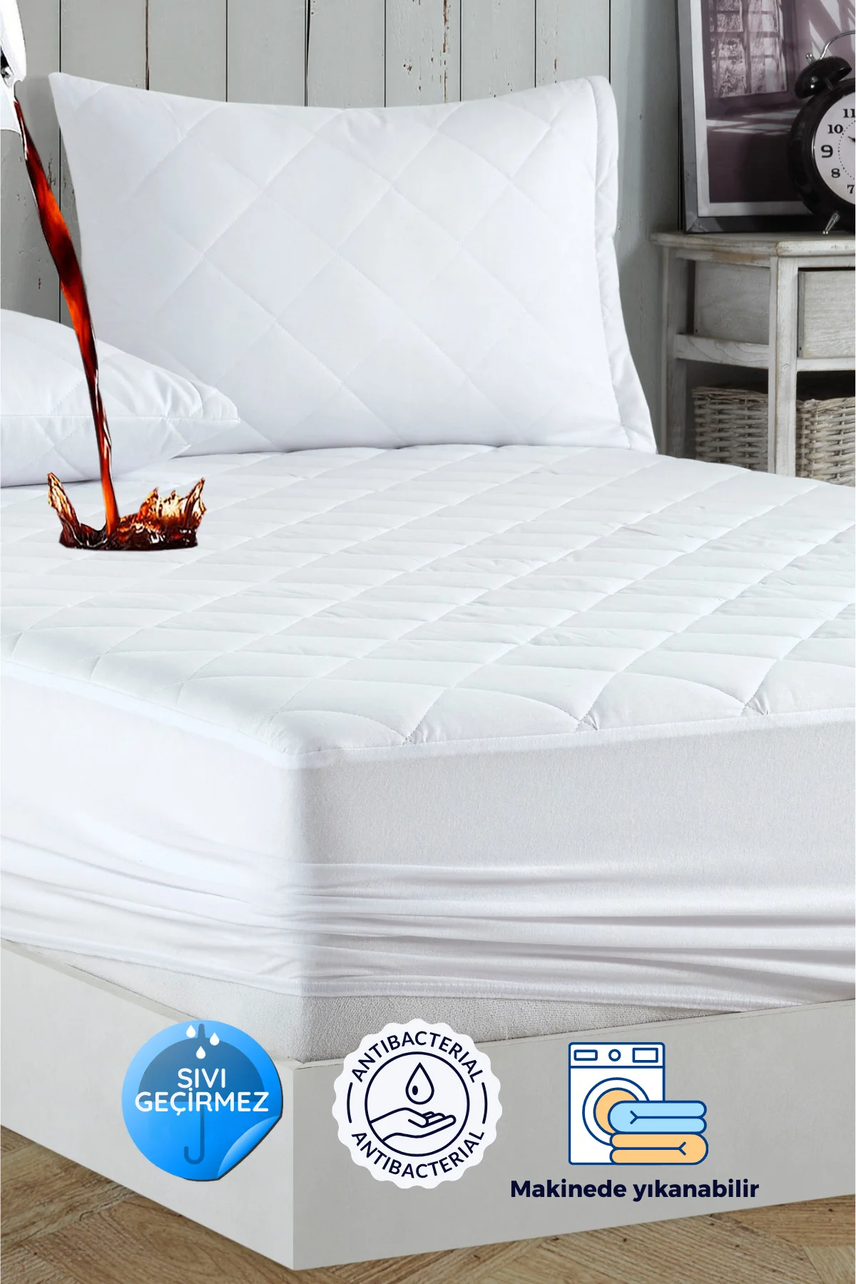Adelya Classic Kapitone Fitted Full Kenar Su Sıvı Geçirmez Alez Y