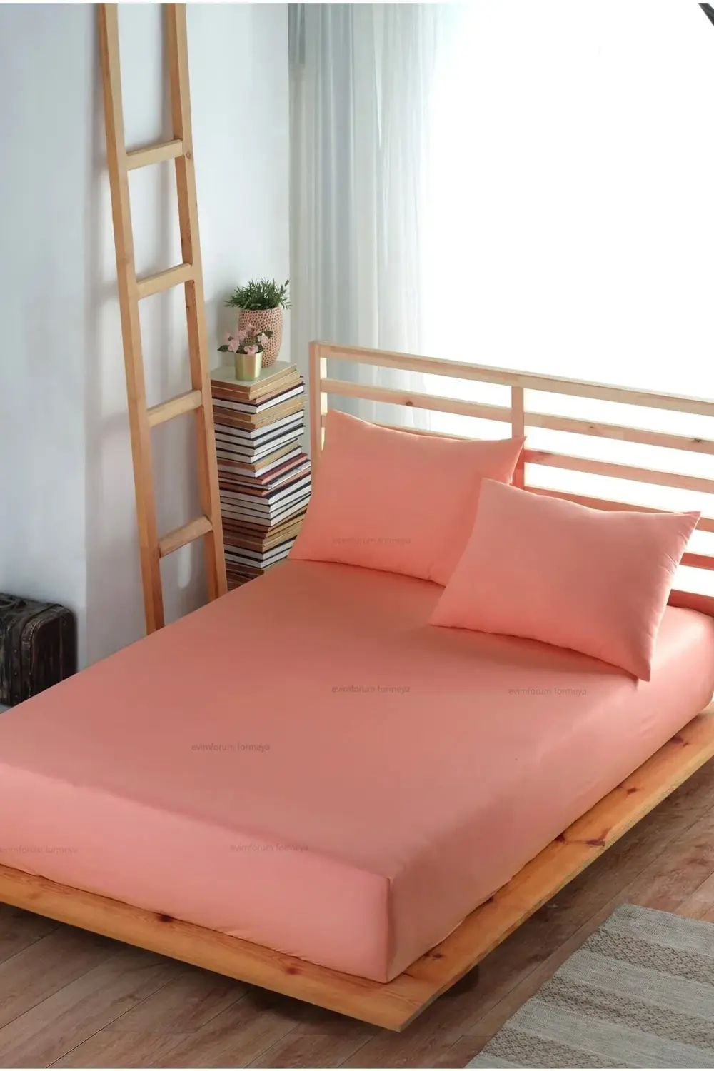 Adelya Pudra Lastikli Çarşaf Takımı Tek Kişilik Ve Çift Kişilik-(