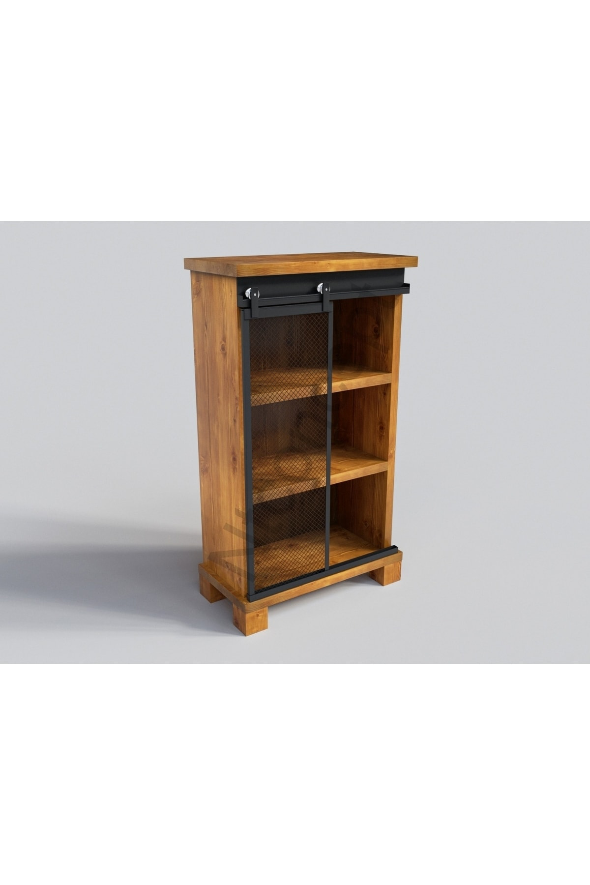 Nt Concept Aden Açık Ceviz Renk Siyah Metal Ayaklı Masif Ağaç Ofis Takımı 14