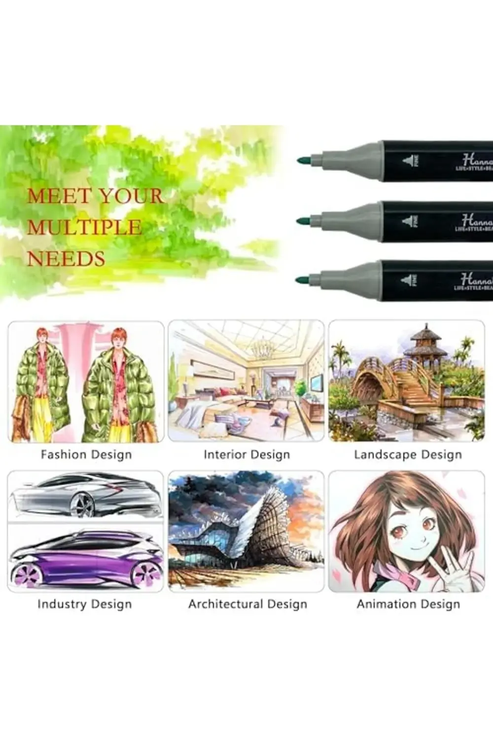 Adet Marker Oluşan Rengarek Seti Çantalı Çift Taraflı Marker Renk