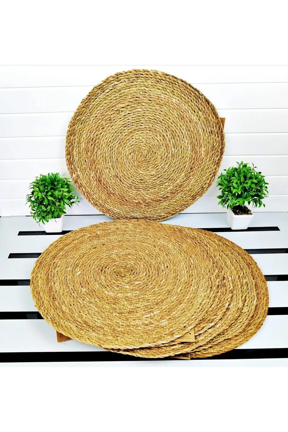 Adet Yuvarlak Hasır Bambu Servis Hasır Örme Supla Bambu Altlık 36