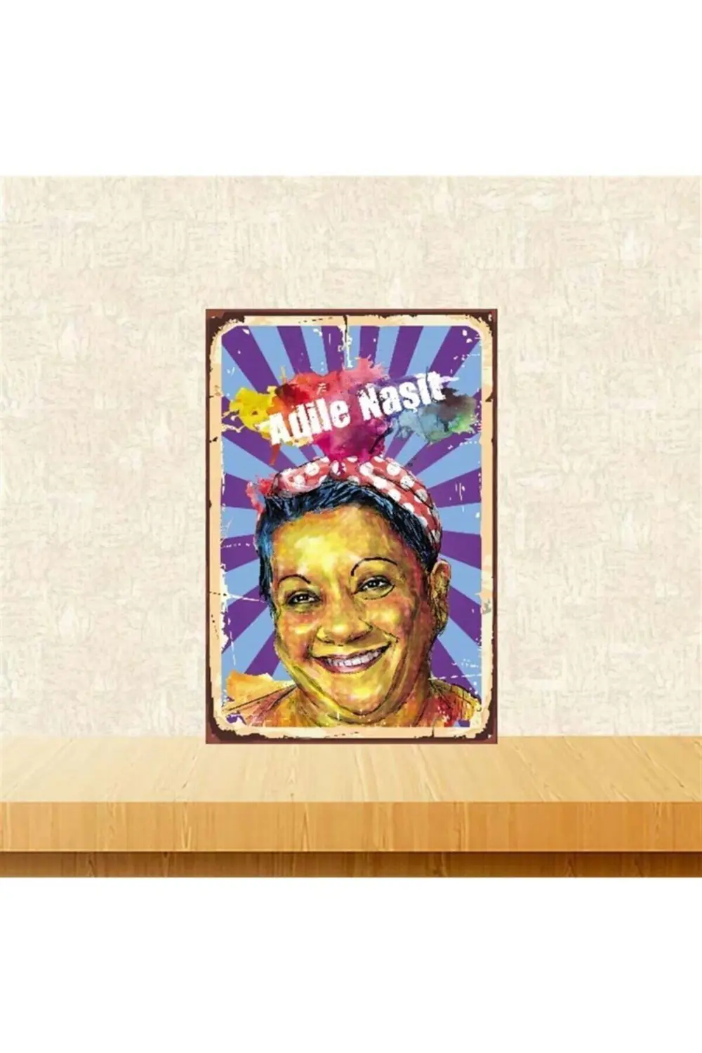 Adile Naşit 20-30 Cm Retro Ahşap Poster