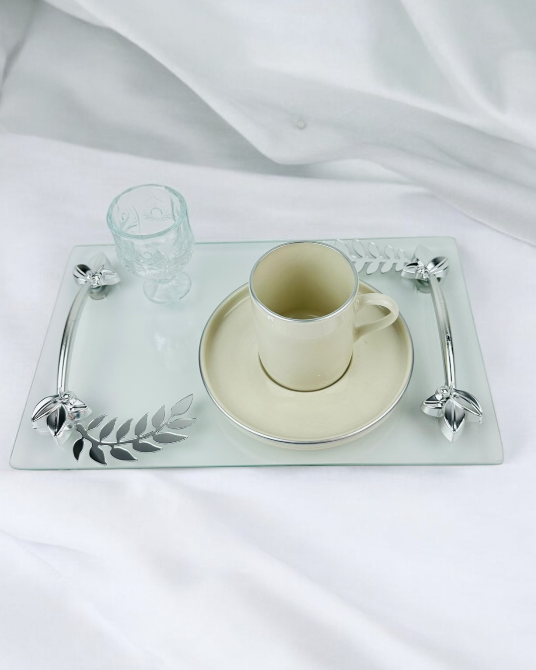 Cyzhome Admire Şeffaf Nişan Tepsisi Ve Damat Kahve Fincan Tepsisi