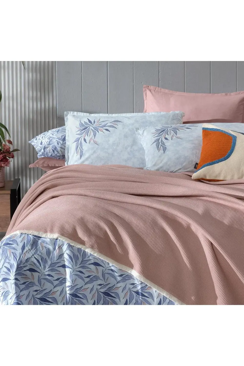 Sarev Adrian Bej Tek Kişilik %100 Pamuk Pike Takımı