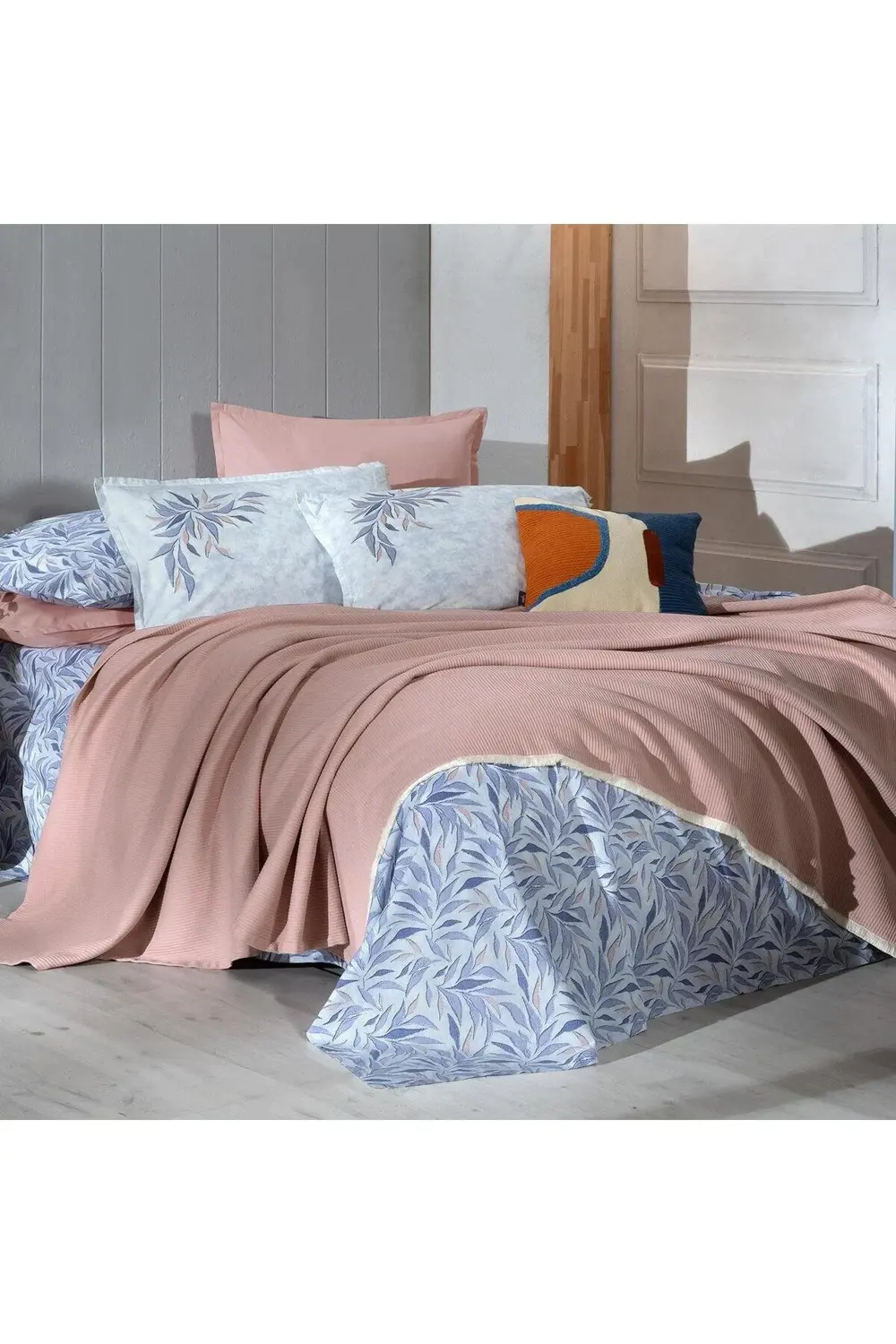 Sarev Adrian Bej Tek Kişilik %100 Pamuk Pike Takımı