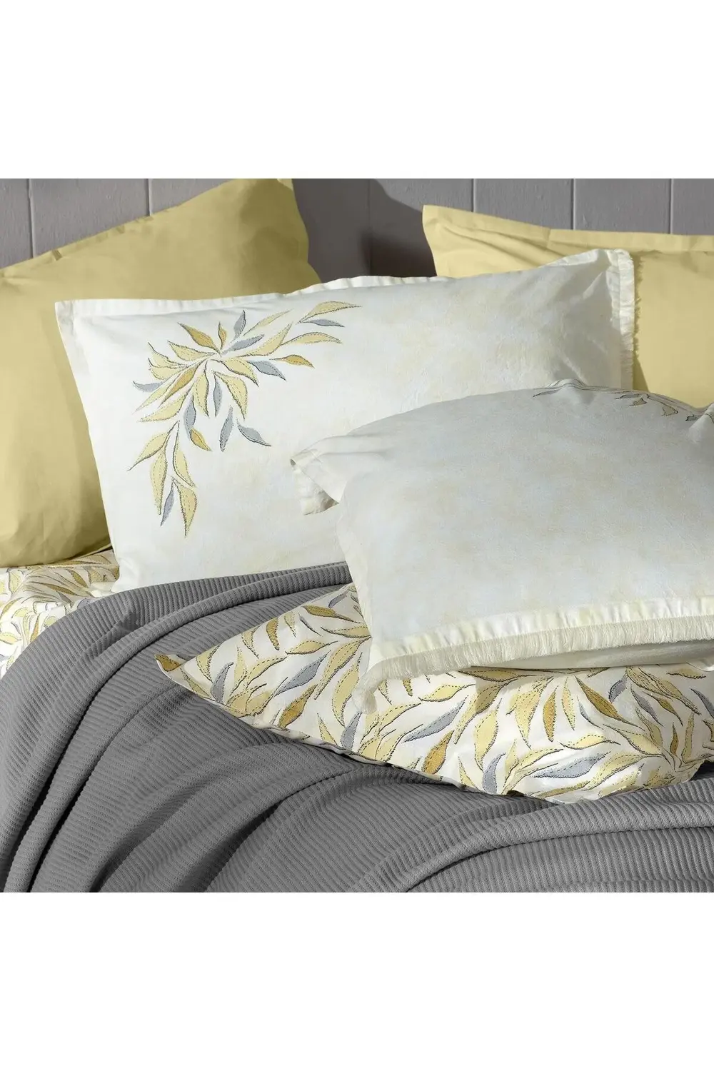 Sarev Adrian Gri Çift Kişilik %100 Pamuk Pike Takımı