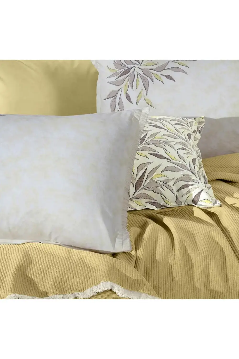 Adrian Sarı Tek Kişilik %100 Pamuk Pike Takımı