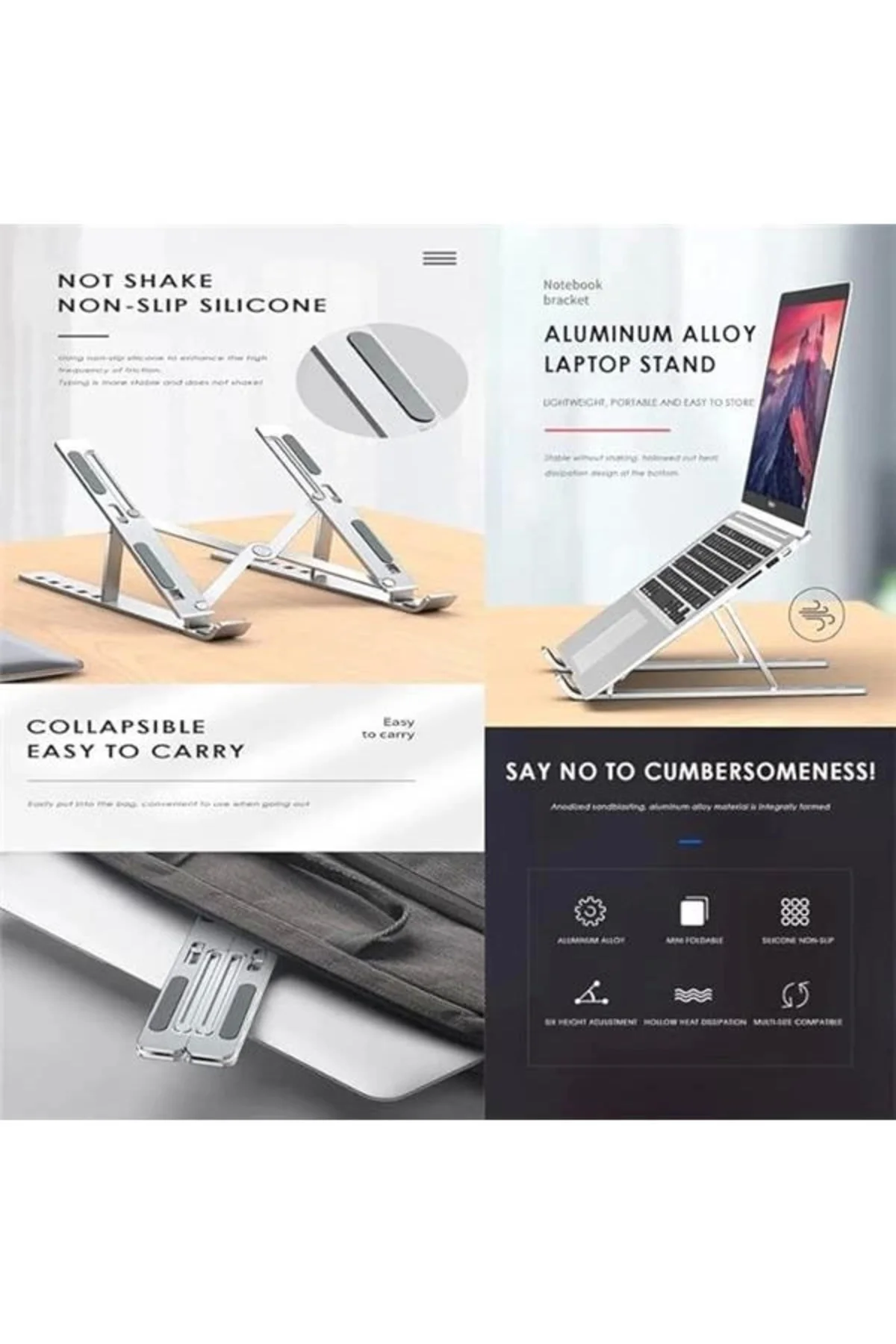 ADS-AL05 Alüminyum Ayarlı Laptop Macbook Notebook Yükseltici Tutu