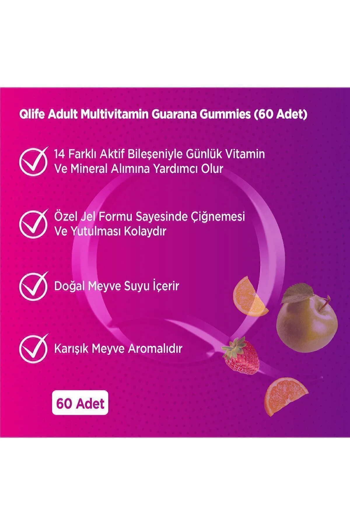 Adult Multivitamin Guarana Gummies - Yetişkin Multivitamin Çiğnenebilir 90 Adet