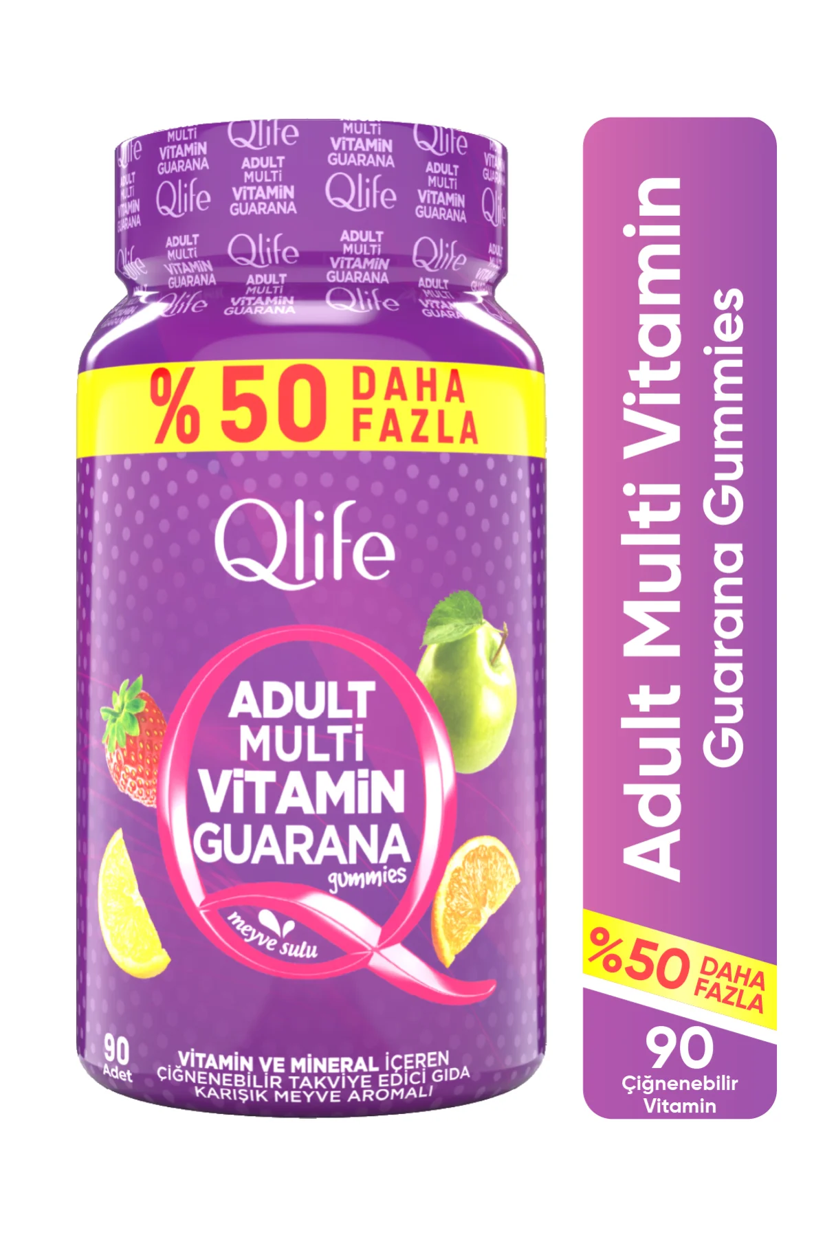 Adult Multivitamin Guarana Gummies - Yetişkin Multivitamin Çiğnenebilir 90 Adet