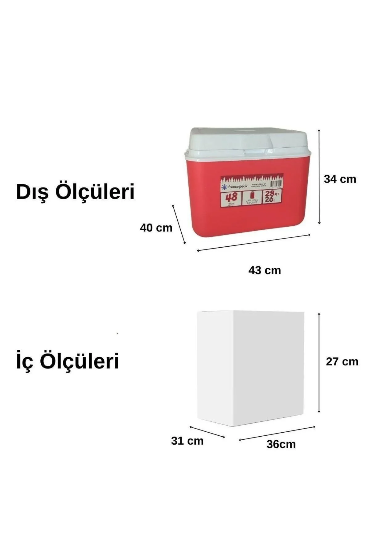 Adventure 28 QT Soğutucu Buzluk 26 Litre Kırmızı