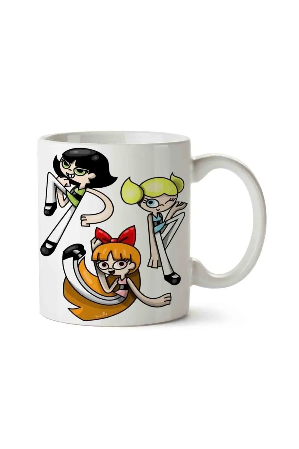 Adventure Powerpuff Cartoon Porselen Kupa Bardak