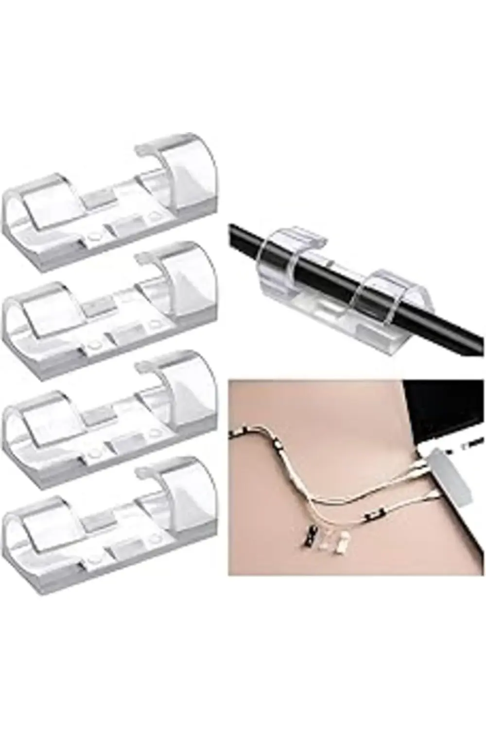 Aee® 60 Adet Kablo Düzenleyici Kablo Sabitleyici Yapışkanlı Organ