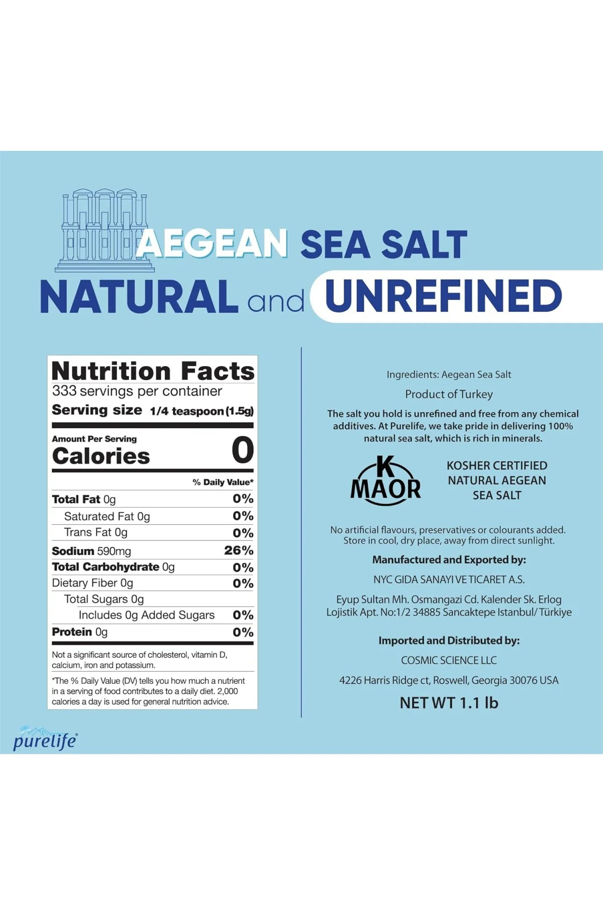 Aegean Granül Deniz Tuzu 500G