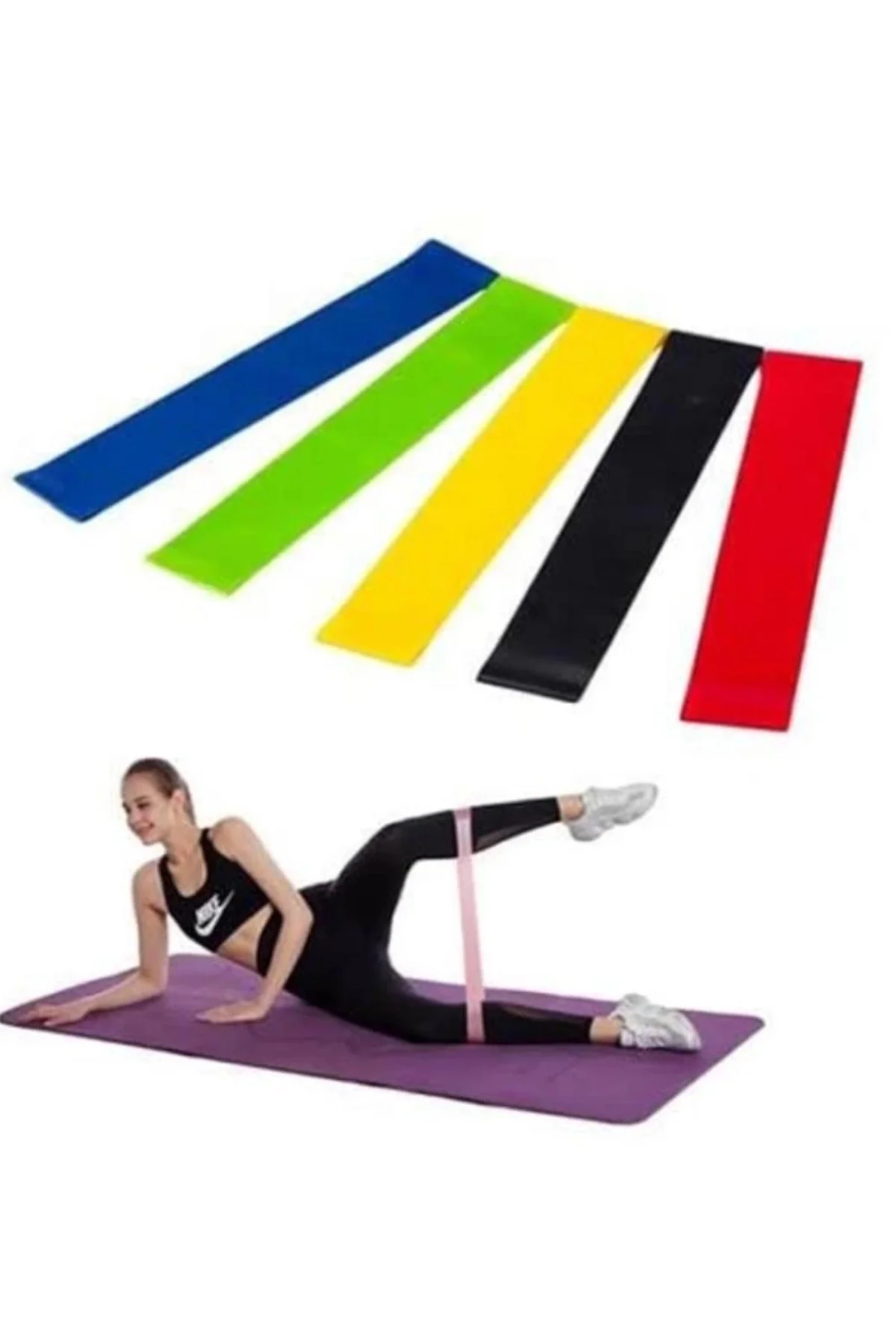 Aerobik Bant 5 Li Pilates Yoga Bandı *