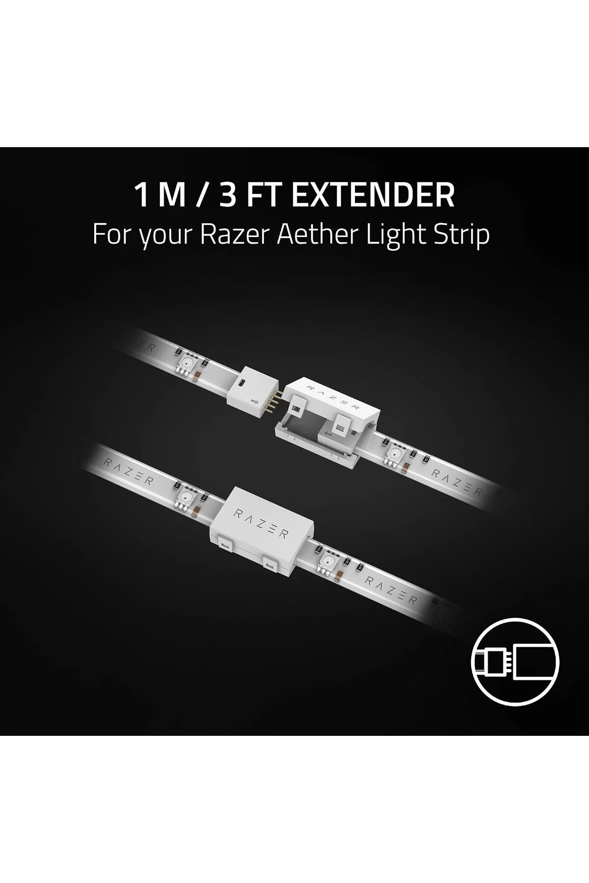 Aether Light Strip Extender - RGB LED Işık Şeridi Uzatma (1M / 3ft Genişletici, 8 Genişleticiye Kada