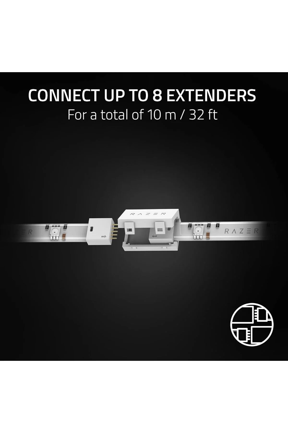 Aether Light Strip Extender - RGB LED Işık Şeridi Uzatma (1M / 3ft Genişletici, 8 Genişleticiye Kada
