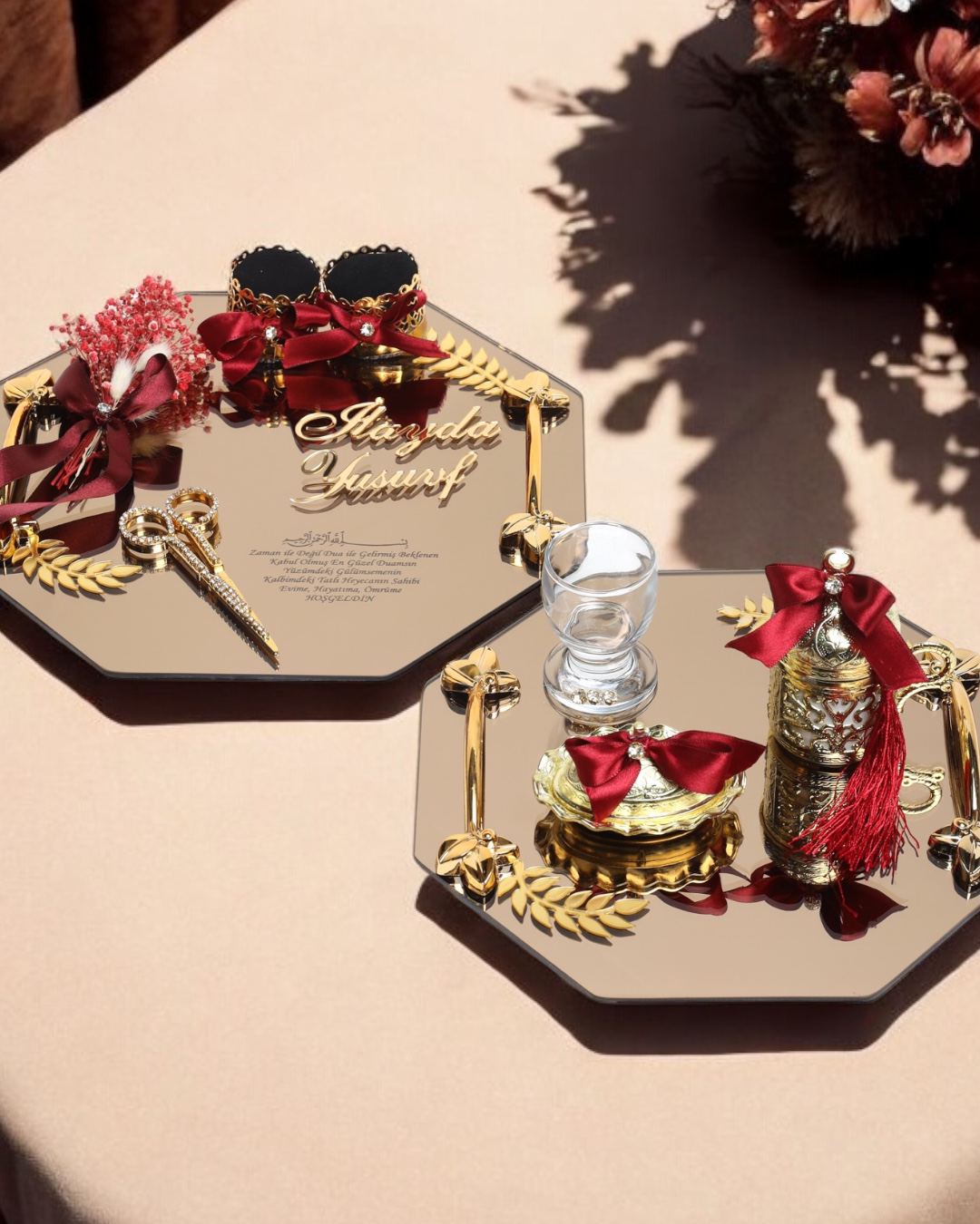 Cyzhome Affinity Sekizgen Gold Söz Nişan Tepsisi