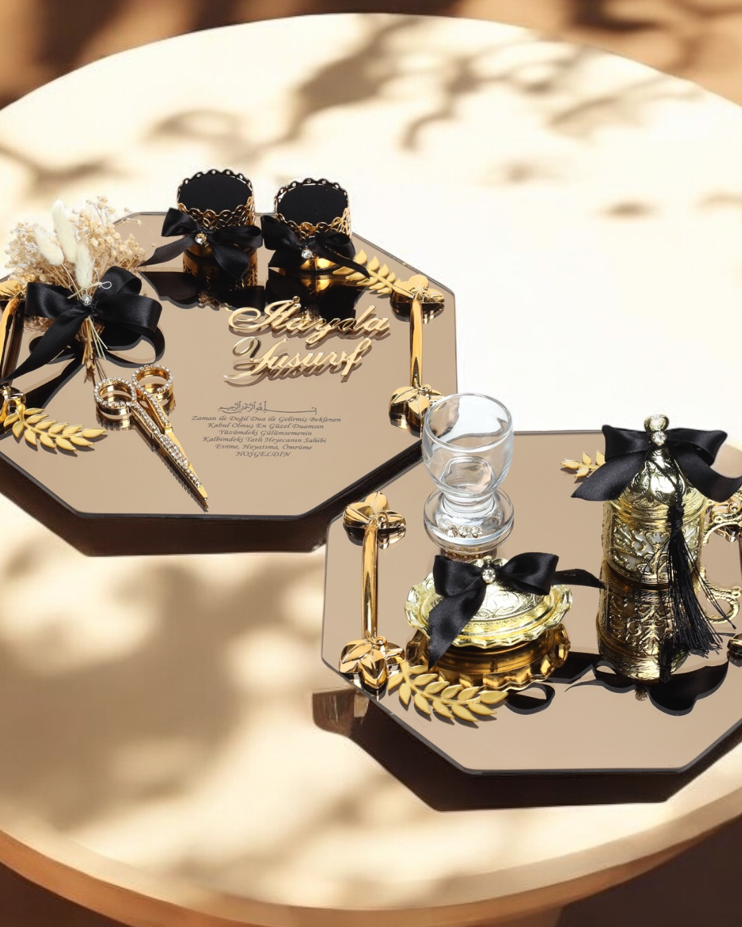 Cyzhome Affinity Sekizgen Gold Söz Nişan Tepsisi