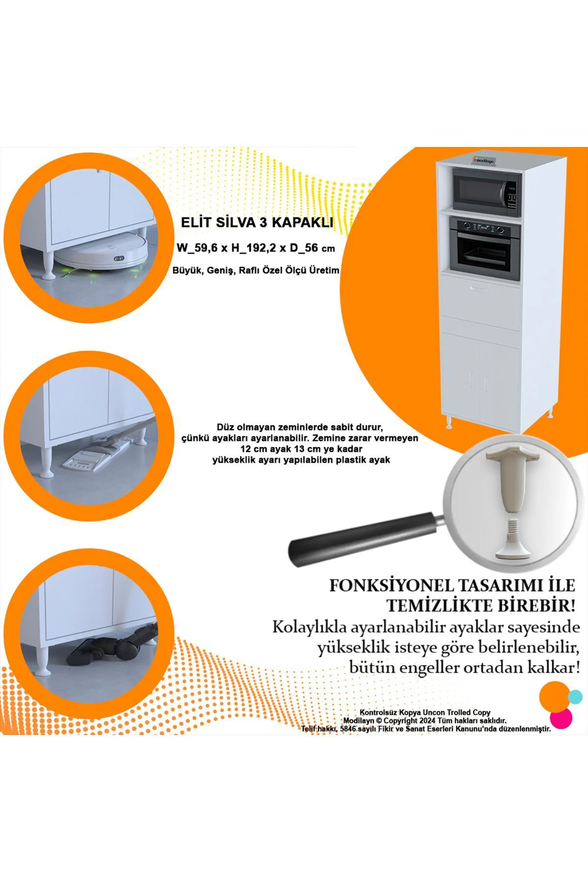 Afitap 2 Kapaklı 59,6 x 192,2 x 56 cm Mini Fırın Mikrodalga Dolab Afitap 2 Kapaklı 59,6 x 192,2 x 56 cm Mini Fırın Mikrodalga Dolab
