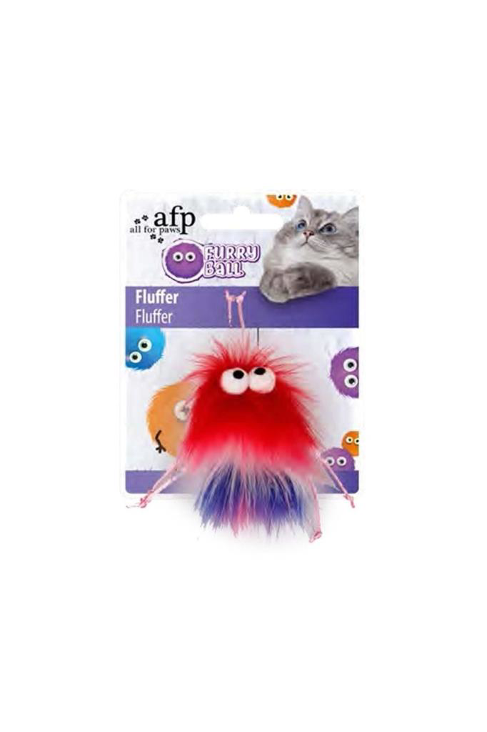 AFP Furry Ball-Fluffer Catnipli- Kırmızı 15x8x3,5 cm