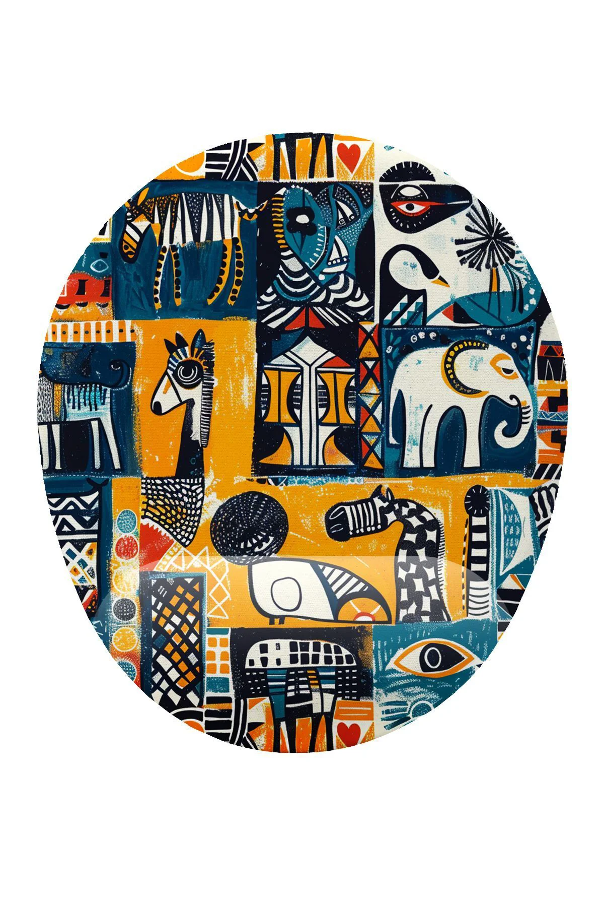 Afrika Desenli Bilek Destekli Mouse Pad Ergonomik Kaymaz Taban Mo