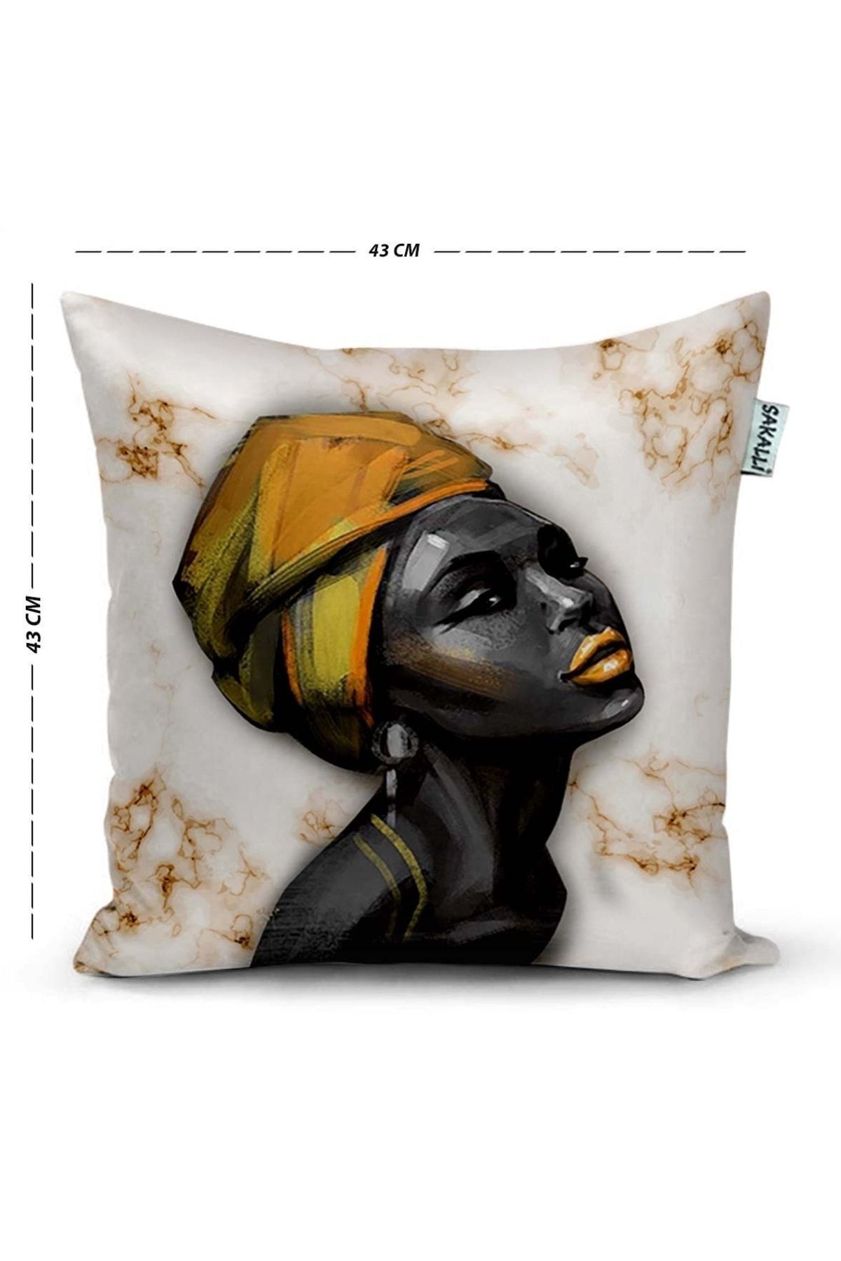 Afrika Kadın 3d Digital Baskılı Dekoratif Kırlent Kılıfı