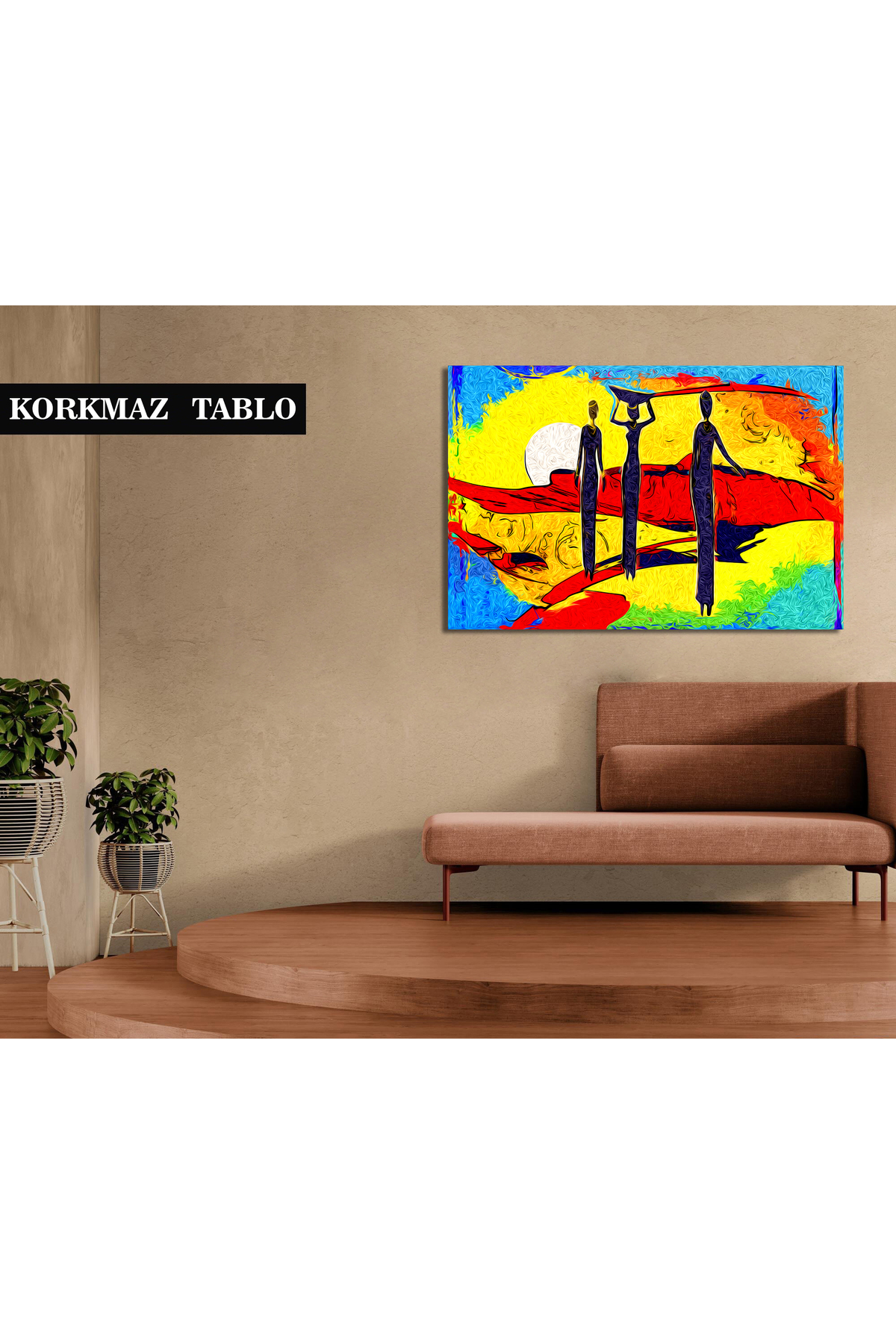 Korkmazkanvas Afrika Retro Vintage Tarzı. Kanvas Tablo