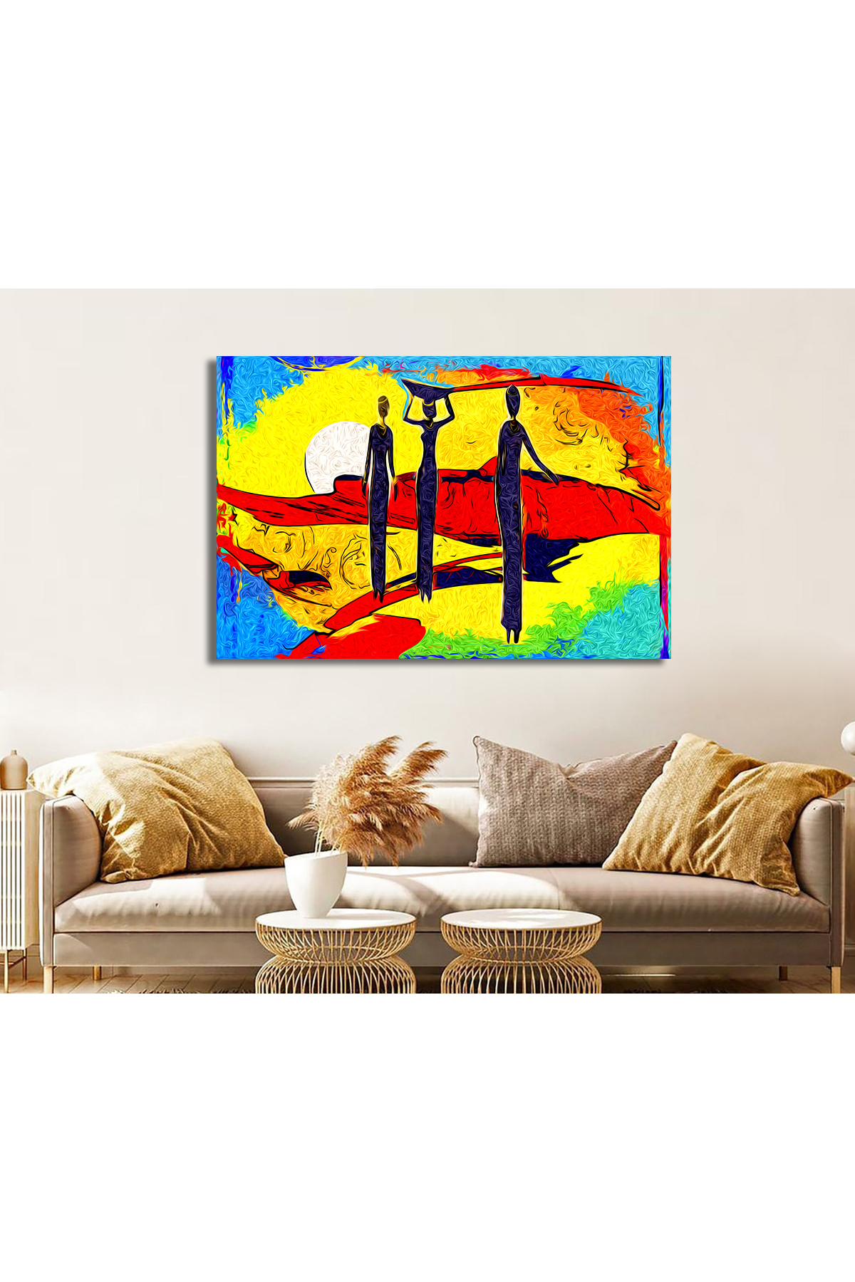 Korkmazkanvas Afrika Retro Vintage Tarzı. Kanvas Tablo