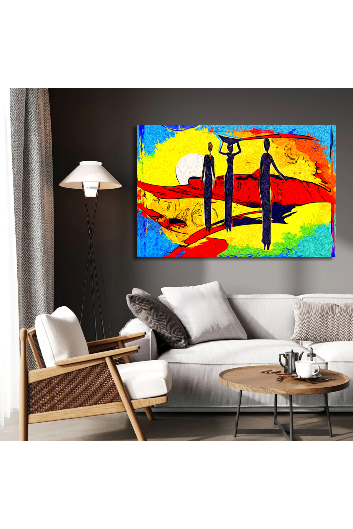 Korkmazkanvas Afrika Retro Vintage Tarzı. Kanvas Tablo