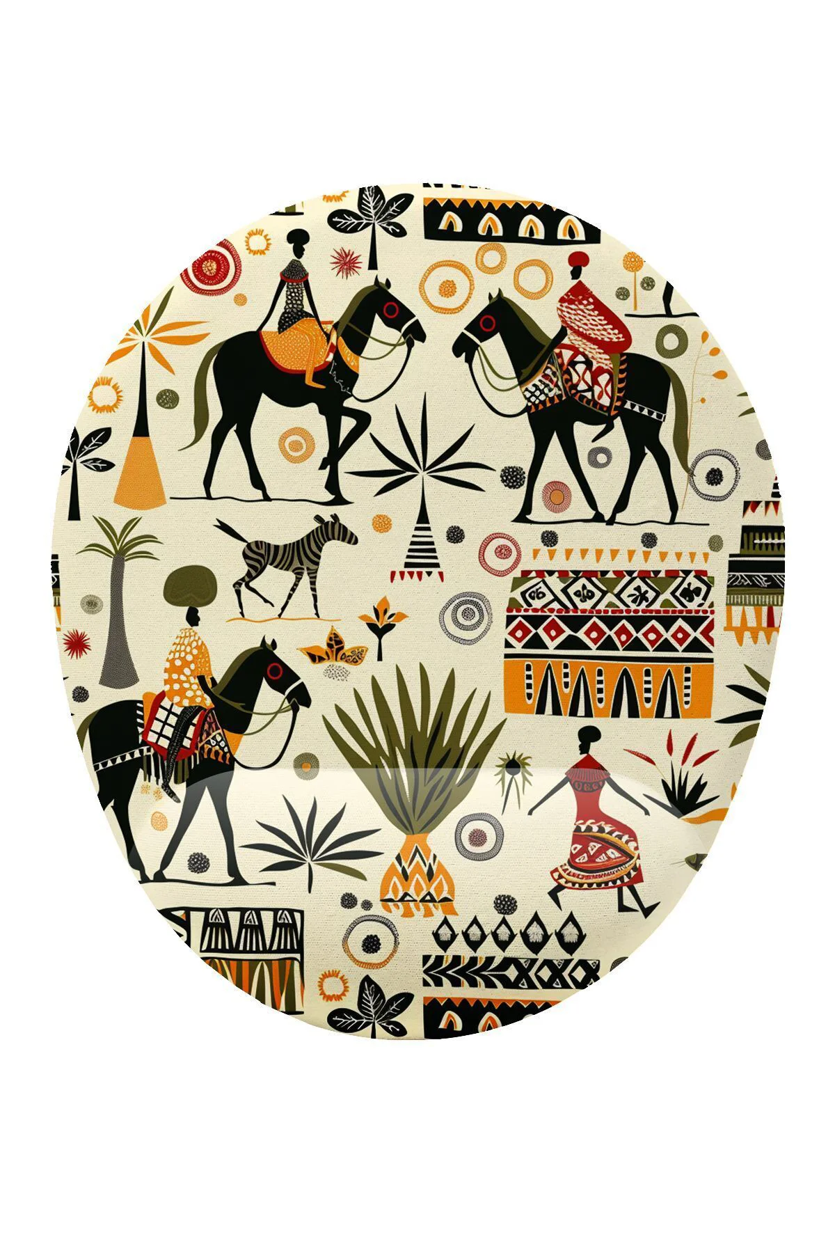 Afrika Tasarım Bilek Destekli Mouse Pad Ergonomik Kaymaz Taban Mo