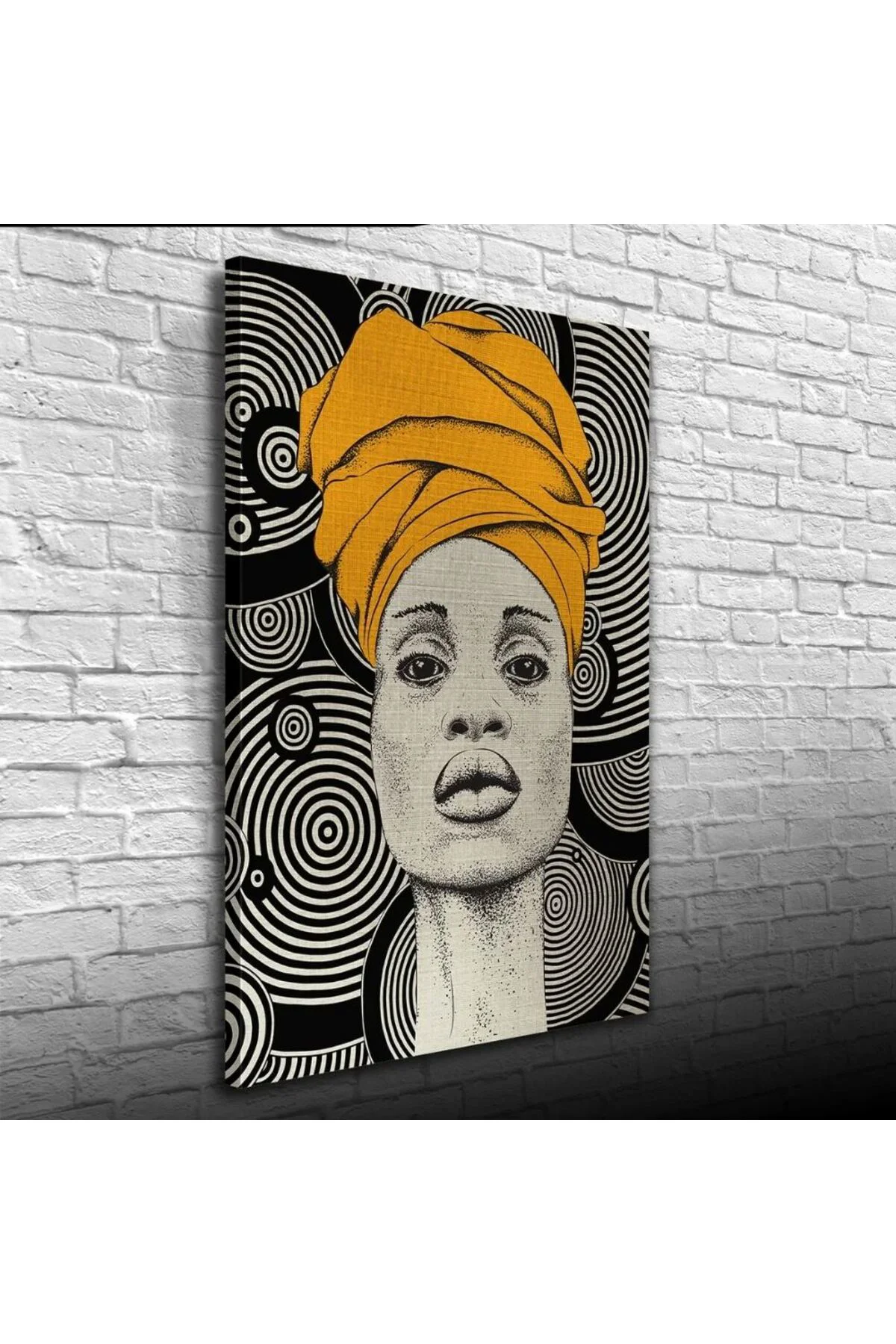 Afrika Yerli Kadın Görseli gri ve siyah Tonlarda Kanvas Tablo 50 x 70