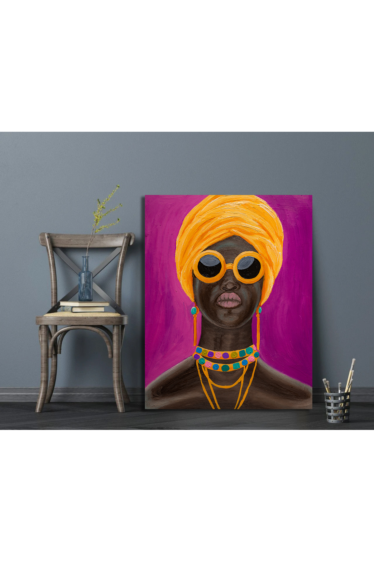 Korkmazkanvas Afrikalı Amerikalı Kadın . Kanvas Tablo