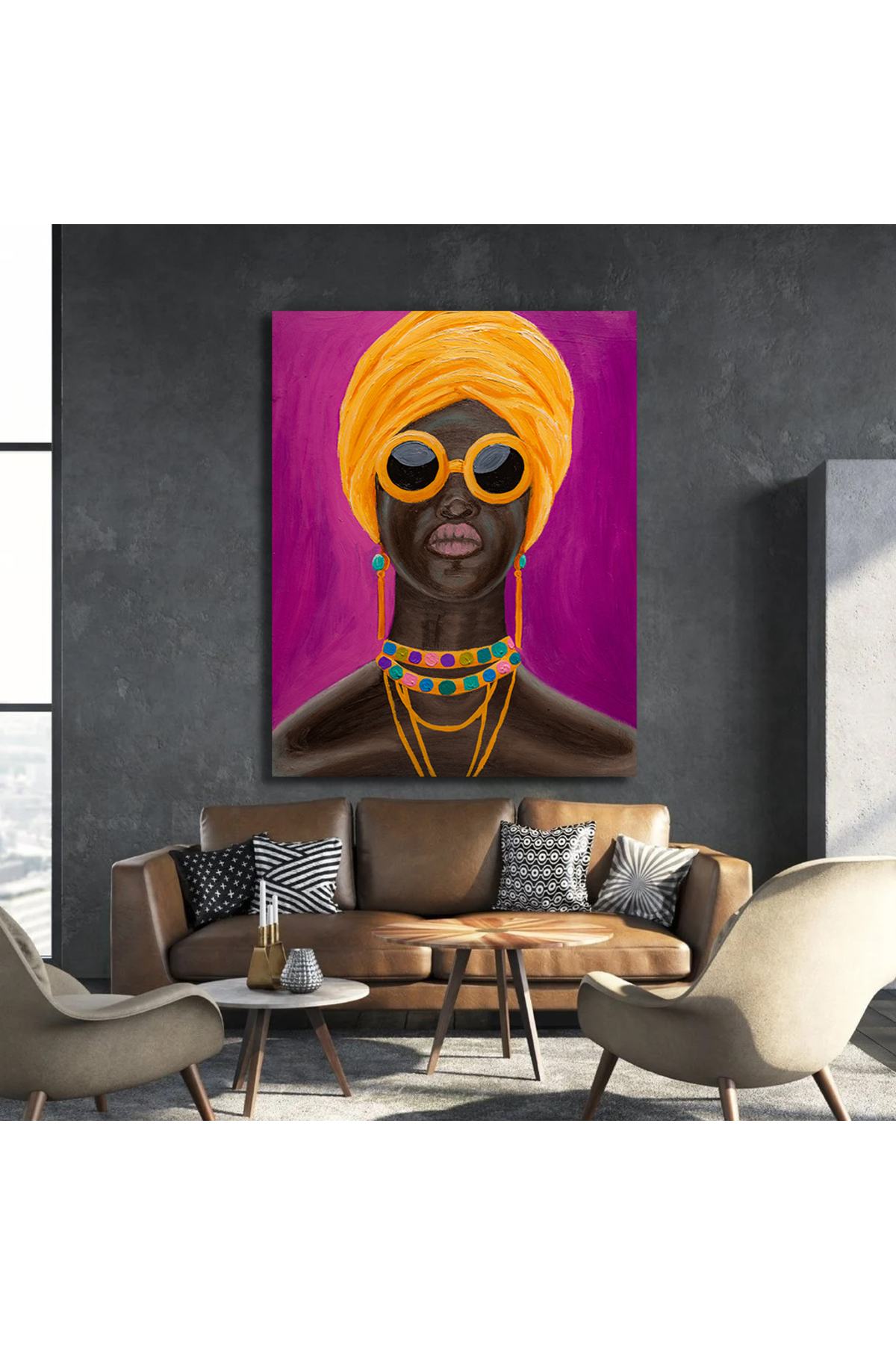 Korkmazkanvas Afrikalı Amerikalı Kadın . Kanvas Tablo