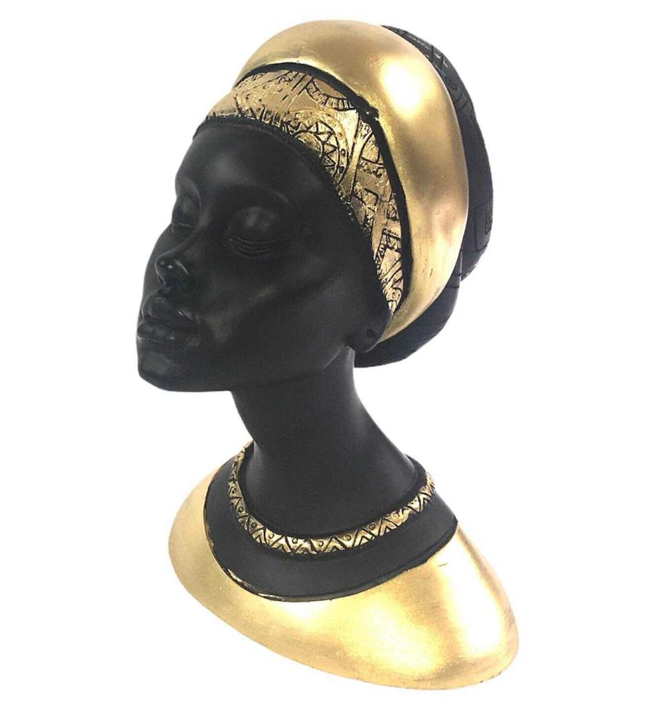 AFRİKALI KADIN FİGÜRÜ BİBLO GOLD