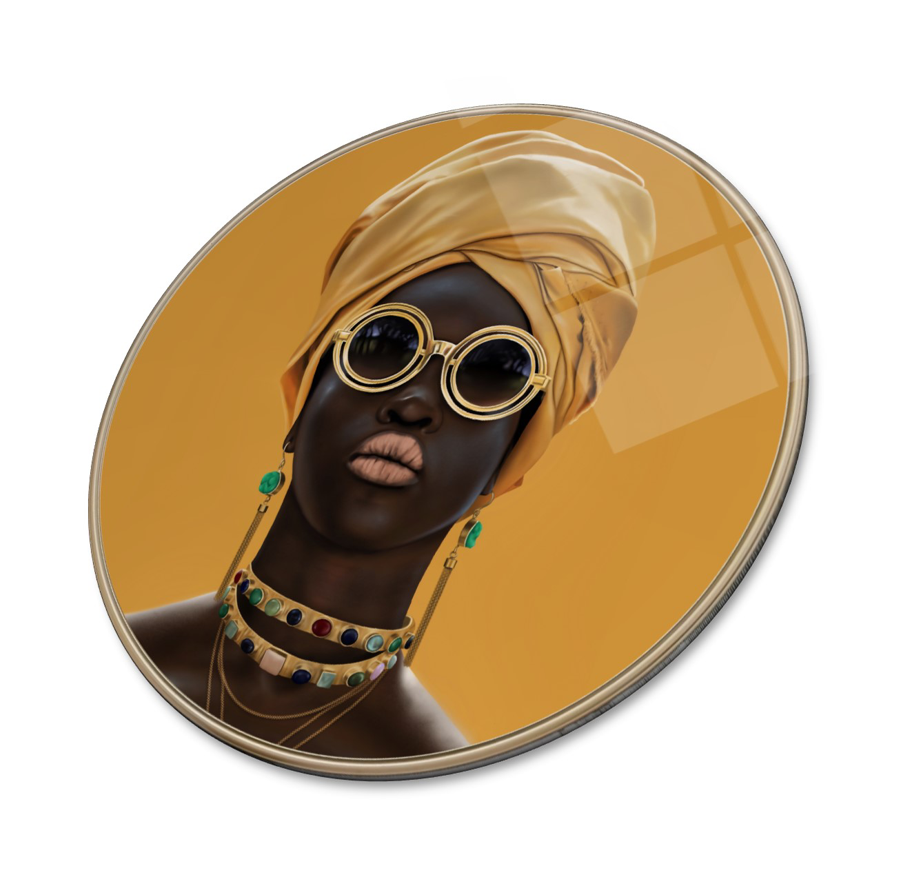 Afrikalı Kadın Yuvarlak Cam Tablo | Hediyelik, Dekoratif, Ofis, M Afrikalı Kadın Yuvarlak Cam Tablo | Hediyelik, Dekoratif, Ofis, M