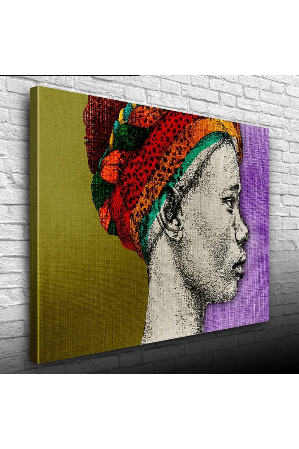 Afrikalı Yerli Kadın Portresi Kanvas Tablo 50 x 70