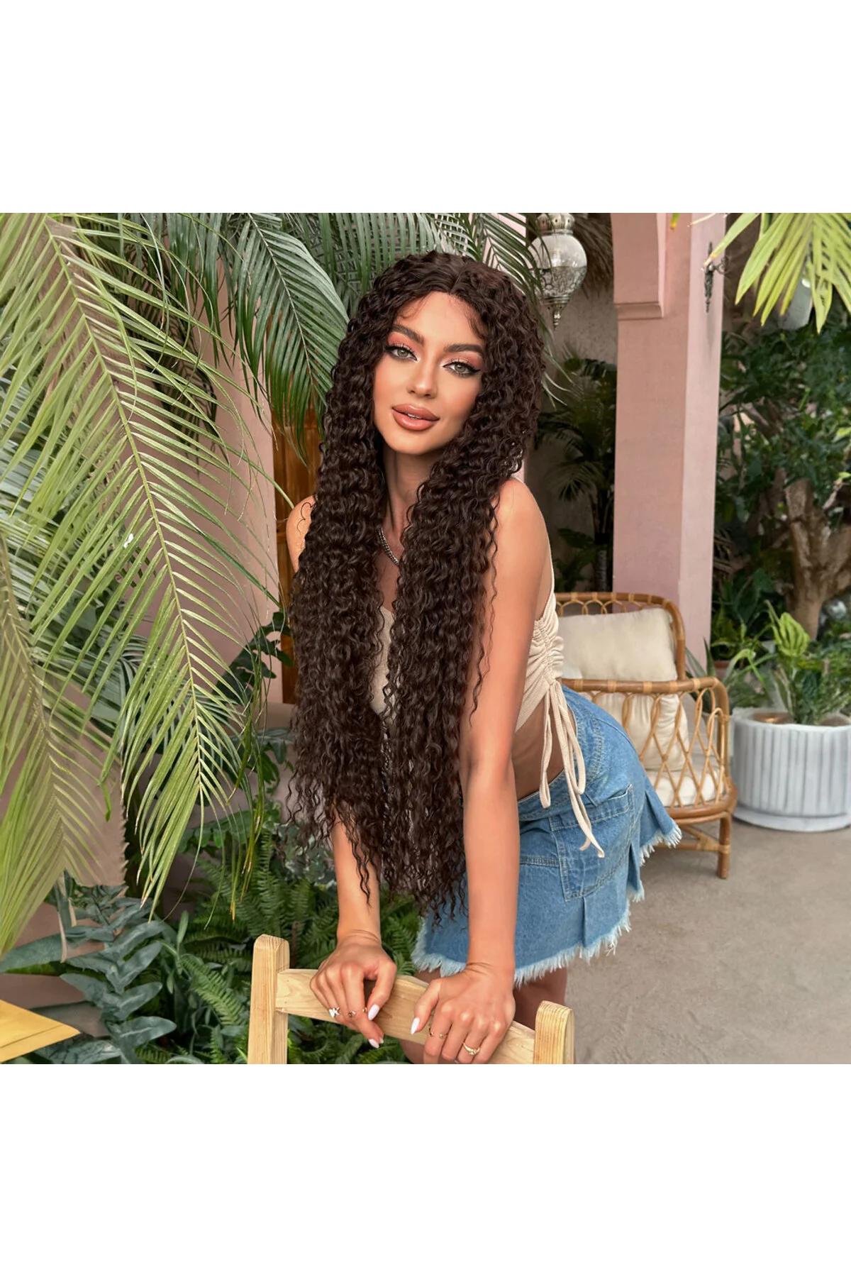 Afro Daa Fiber Sen Tül Peruk / Kahverengi