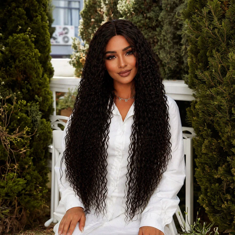 Afro Daa Fiber Sen Tül Peruk / Koyu Kestane