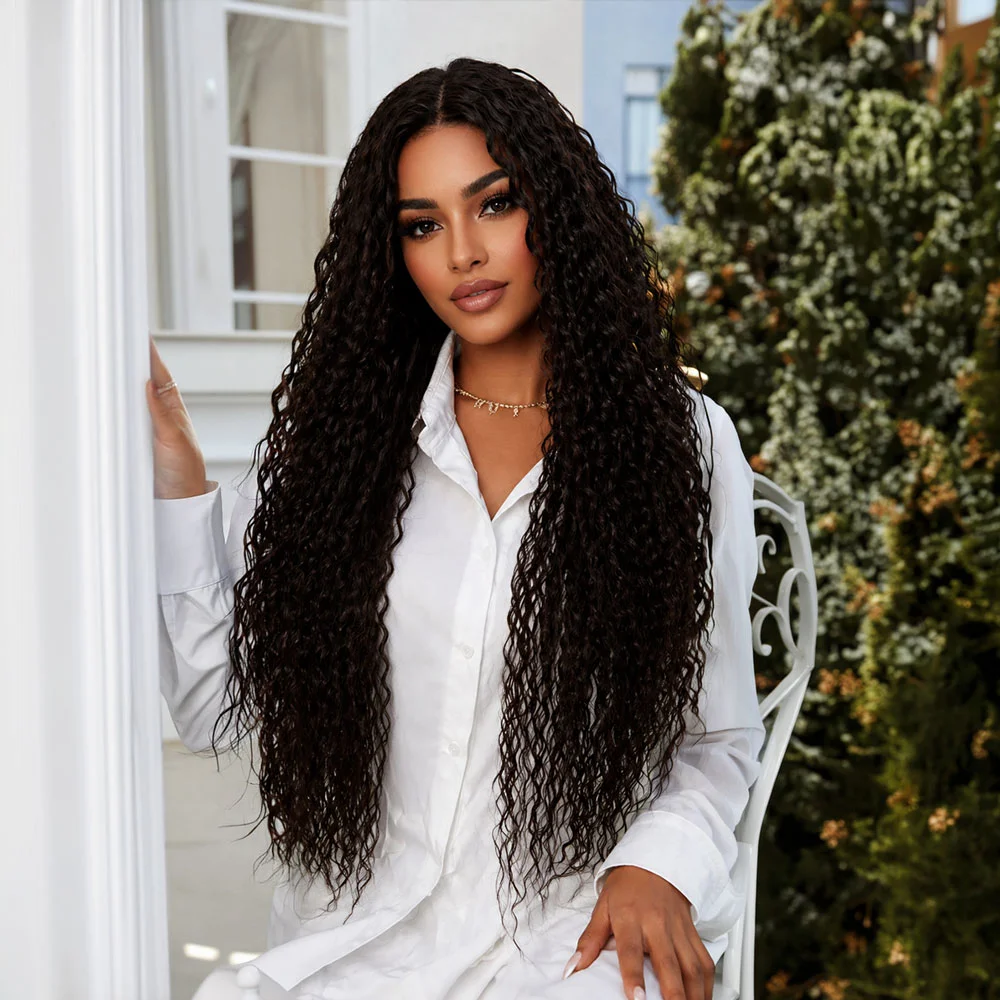 Afro Daa Fiber Sen Tül Peruk / Koyu Kestane