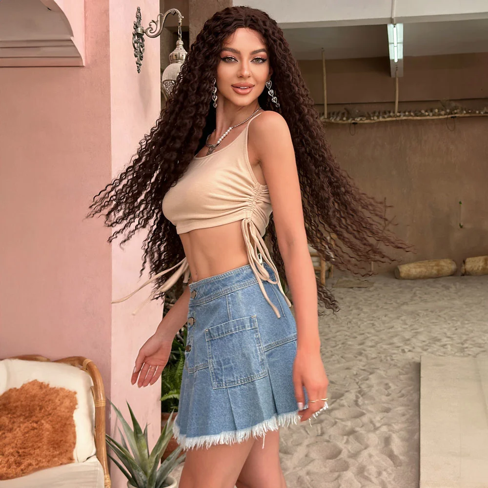 Afro Daa Fiber Sen Tül Peruk / Kahverengi