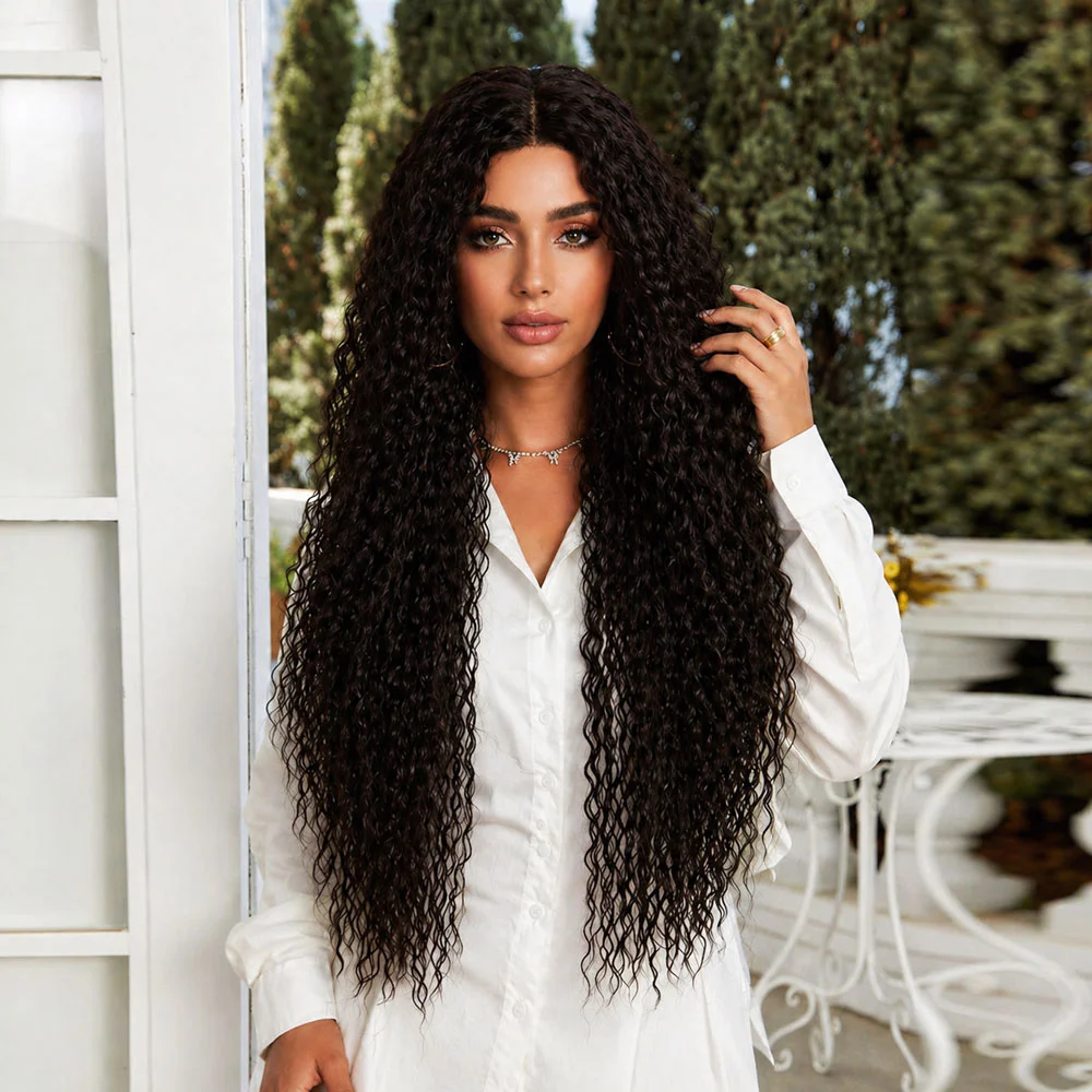 Afro Daa Fiber Sen Tül Peruk / Koyu Kestane