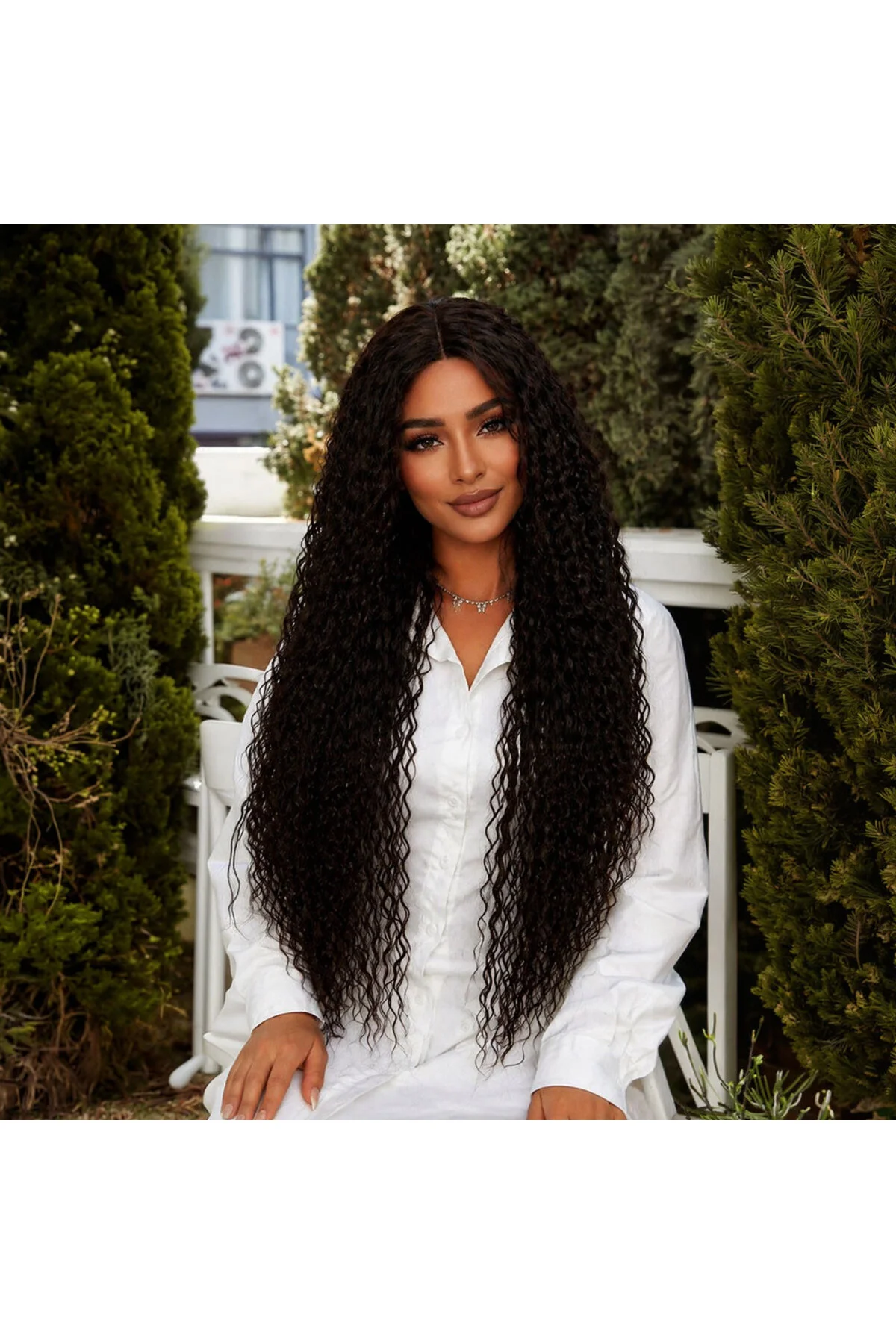 Afro Daa Fiber Sen Tül Peruk / Koyu Kestane