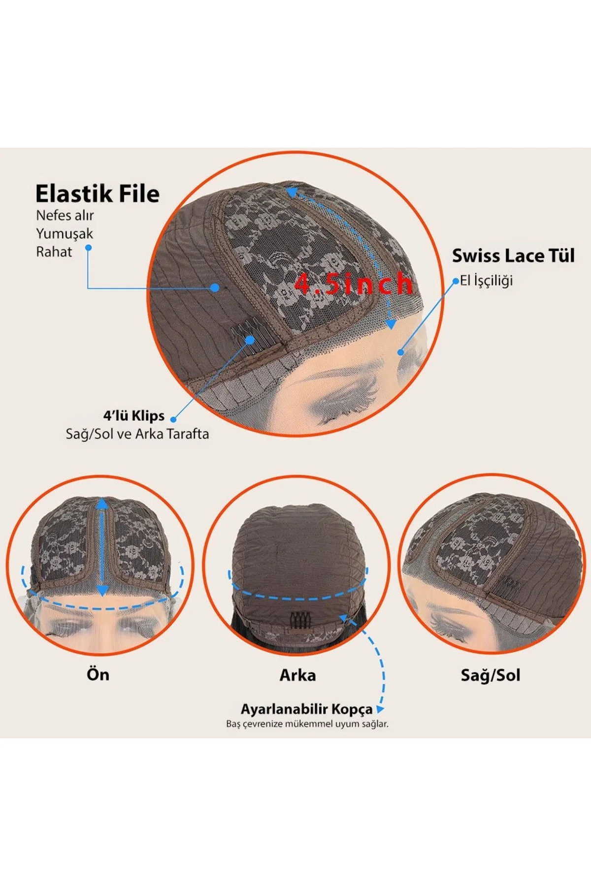 Afro Daa Fiber Sen Tül Peruk / Kahverengi