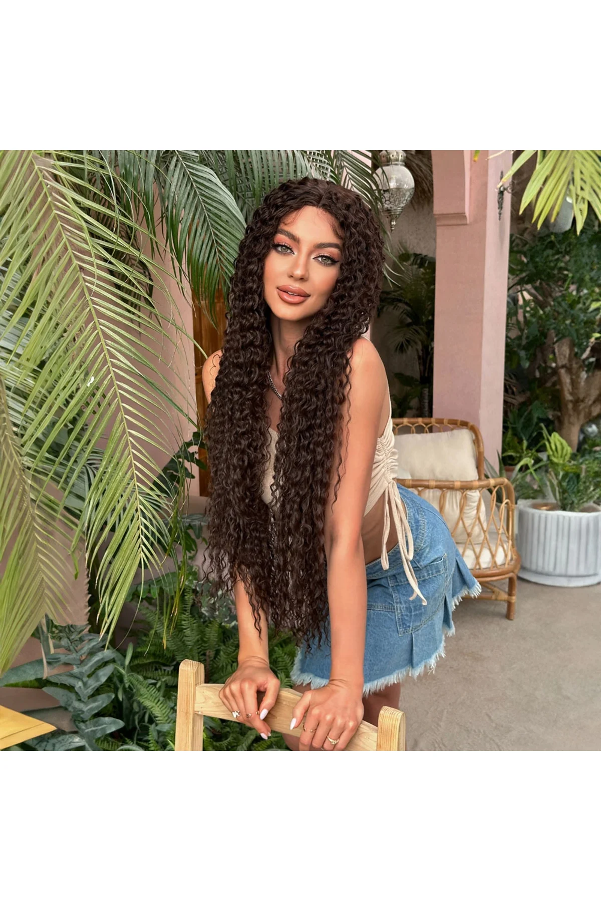 Afro Daa Fiber Sen Tül Peruk / Kahverengi
